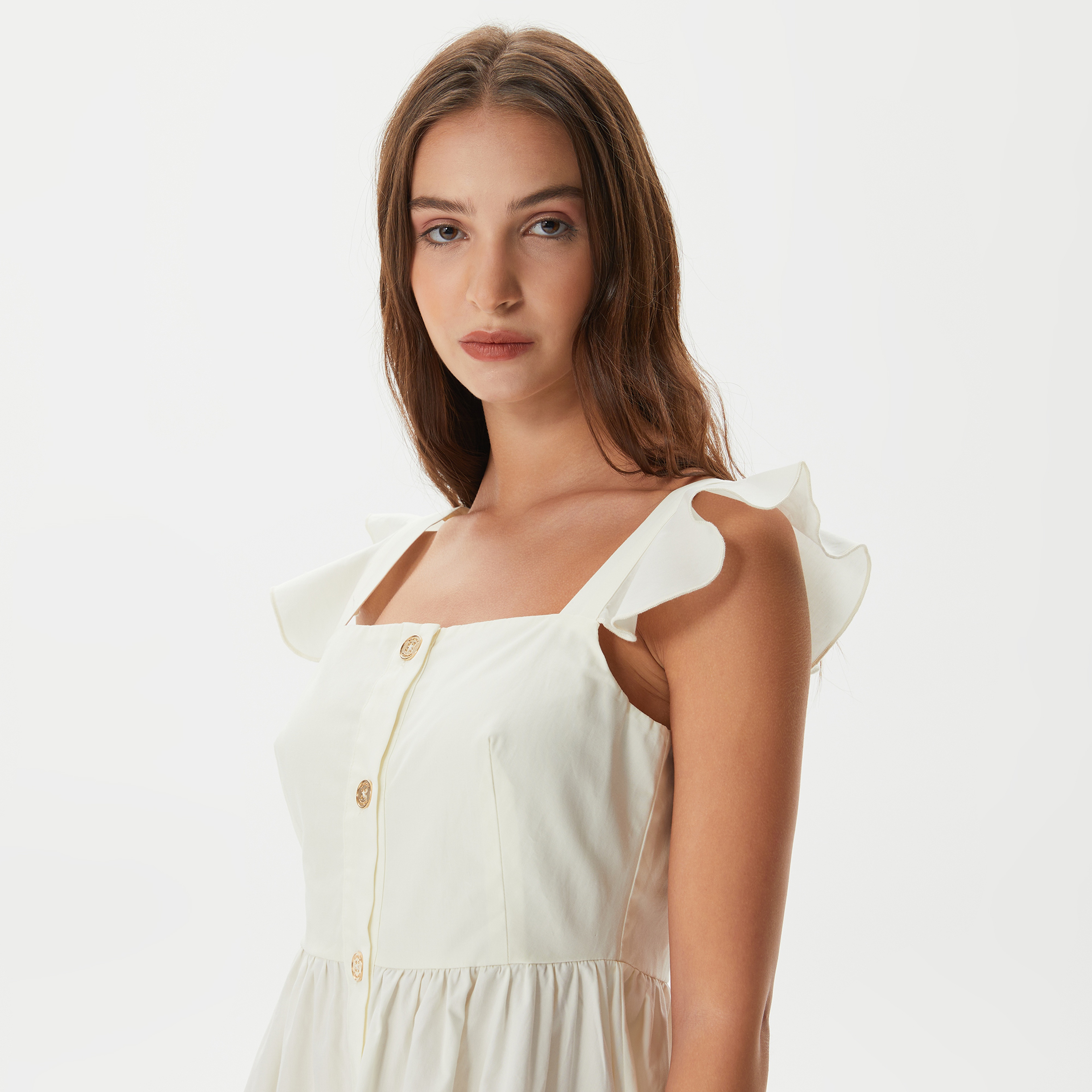 Nautica Kadın Krem Kolsuz Elbise