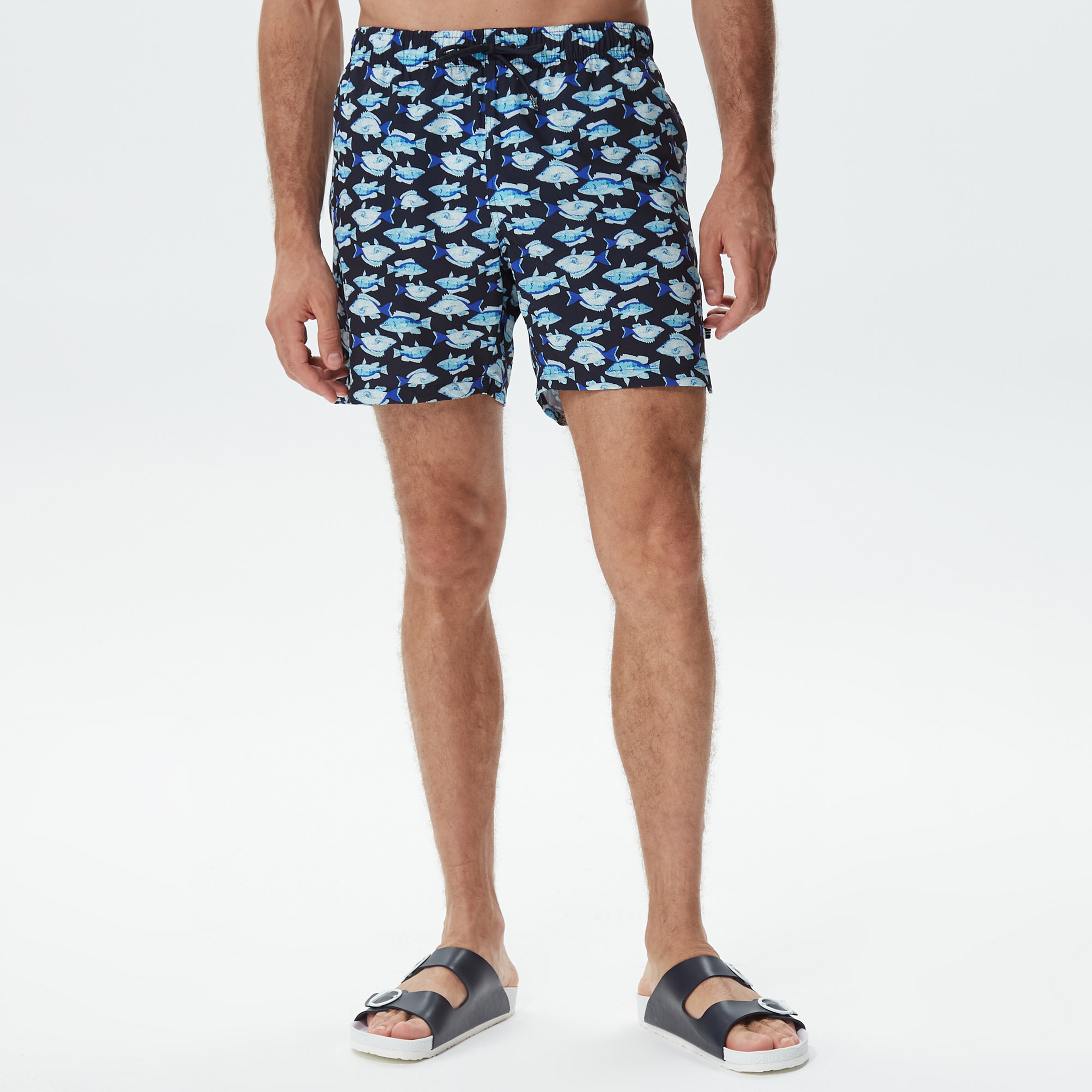 Nautica Erkek Lacivert Baskılı Deniz Şortu