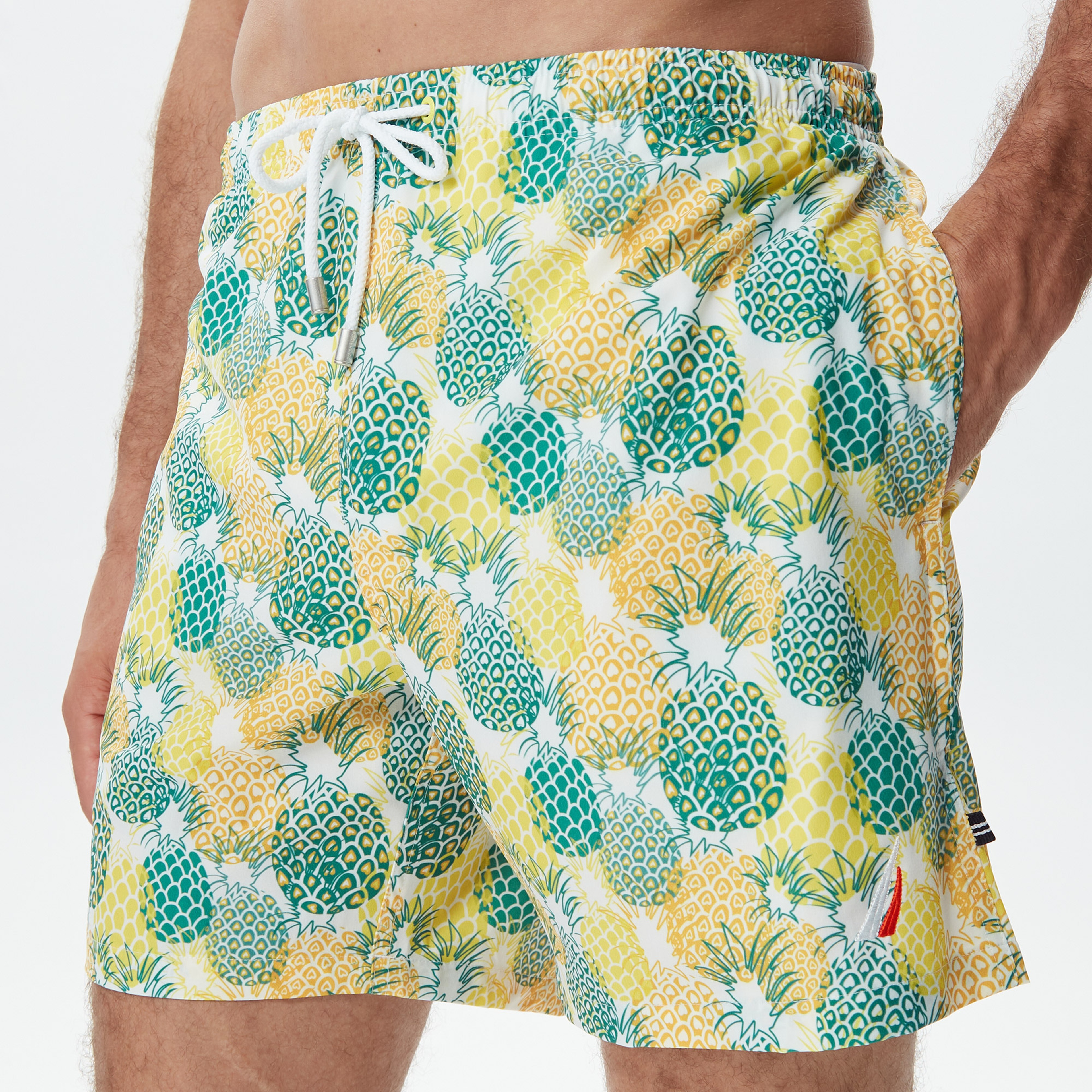 Nautica Erkek Sarı Baskılı Deniz Şortu