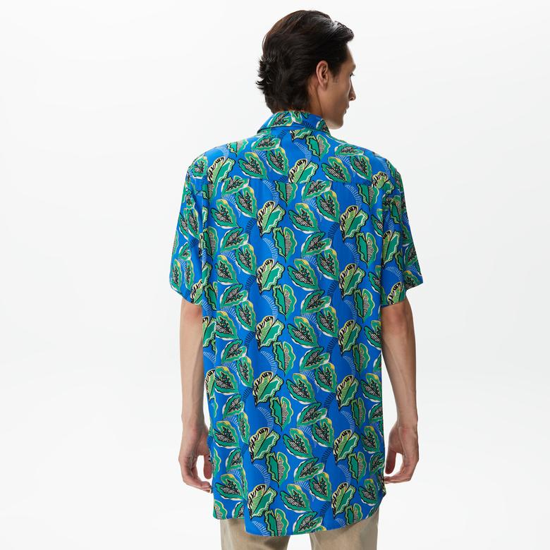 Nautica Erkek Mavi Classic Fit Kısa Kollu Gömlek