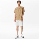 Nautica Erkek Bej Classic Fit Kısa Kollu Gömlek