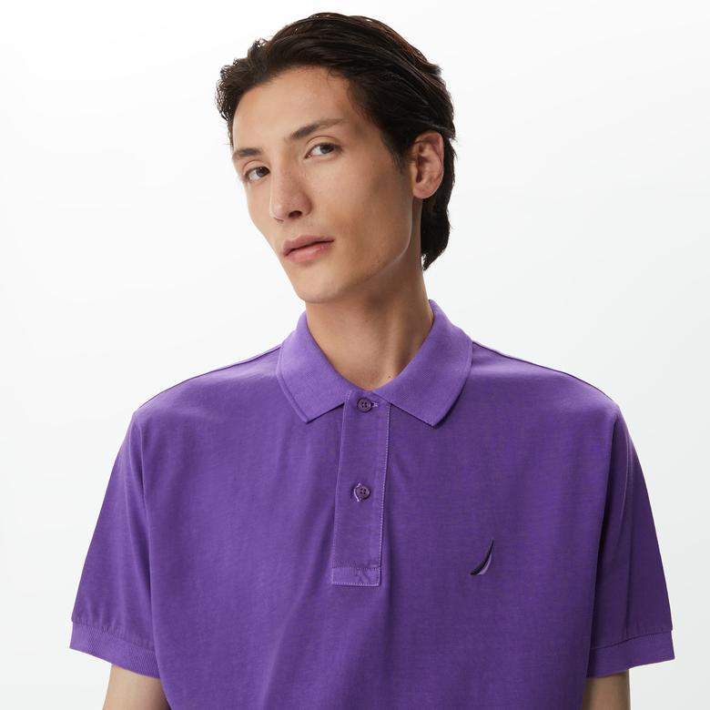 Nautica Erkek Mor Classic Fit Kısa Kollu Polo Yaka T-Shirt