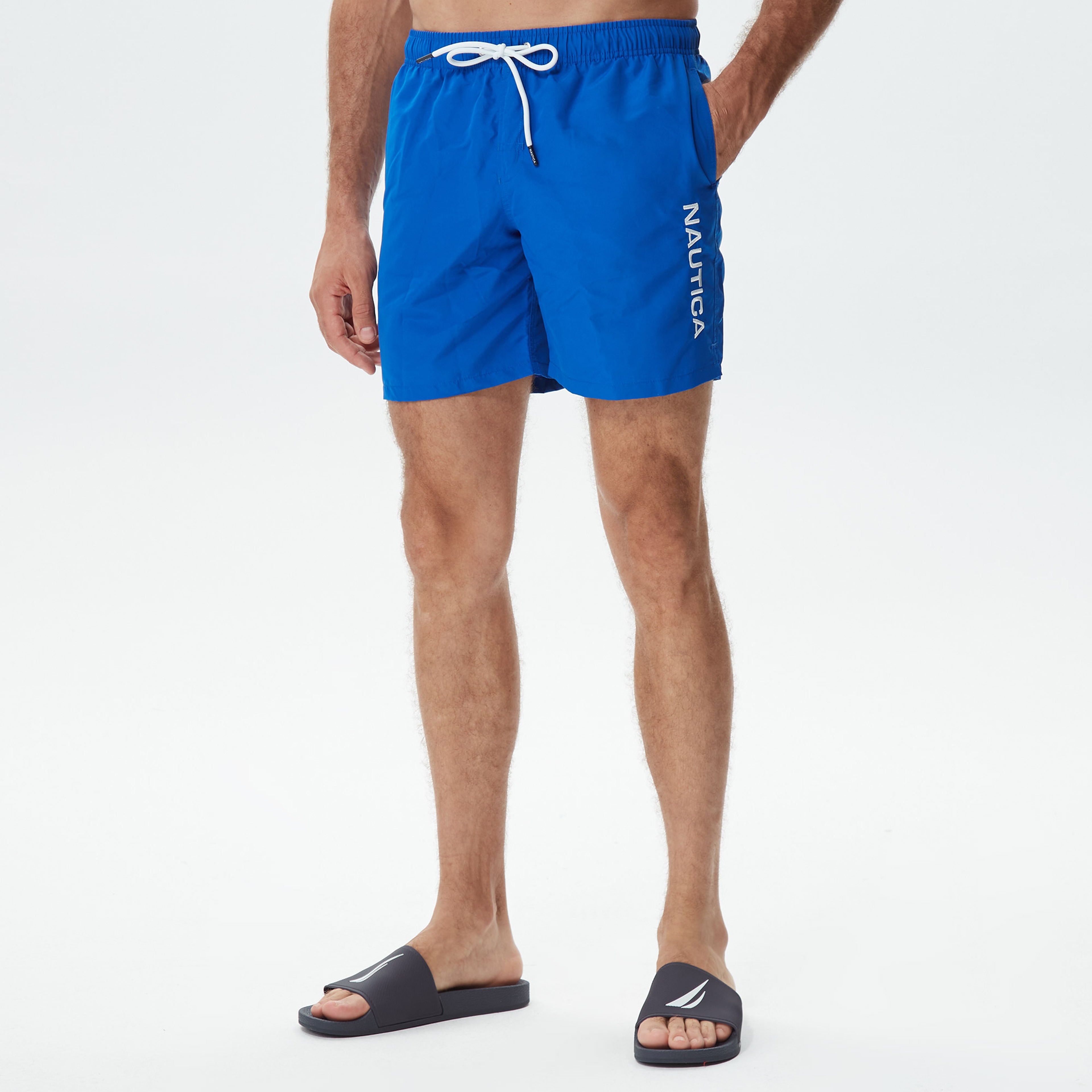 Nautica Erkek Mavi Standart Fit Mayo Şort