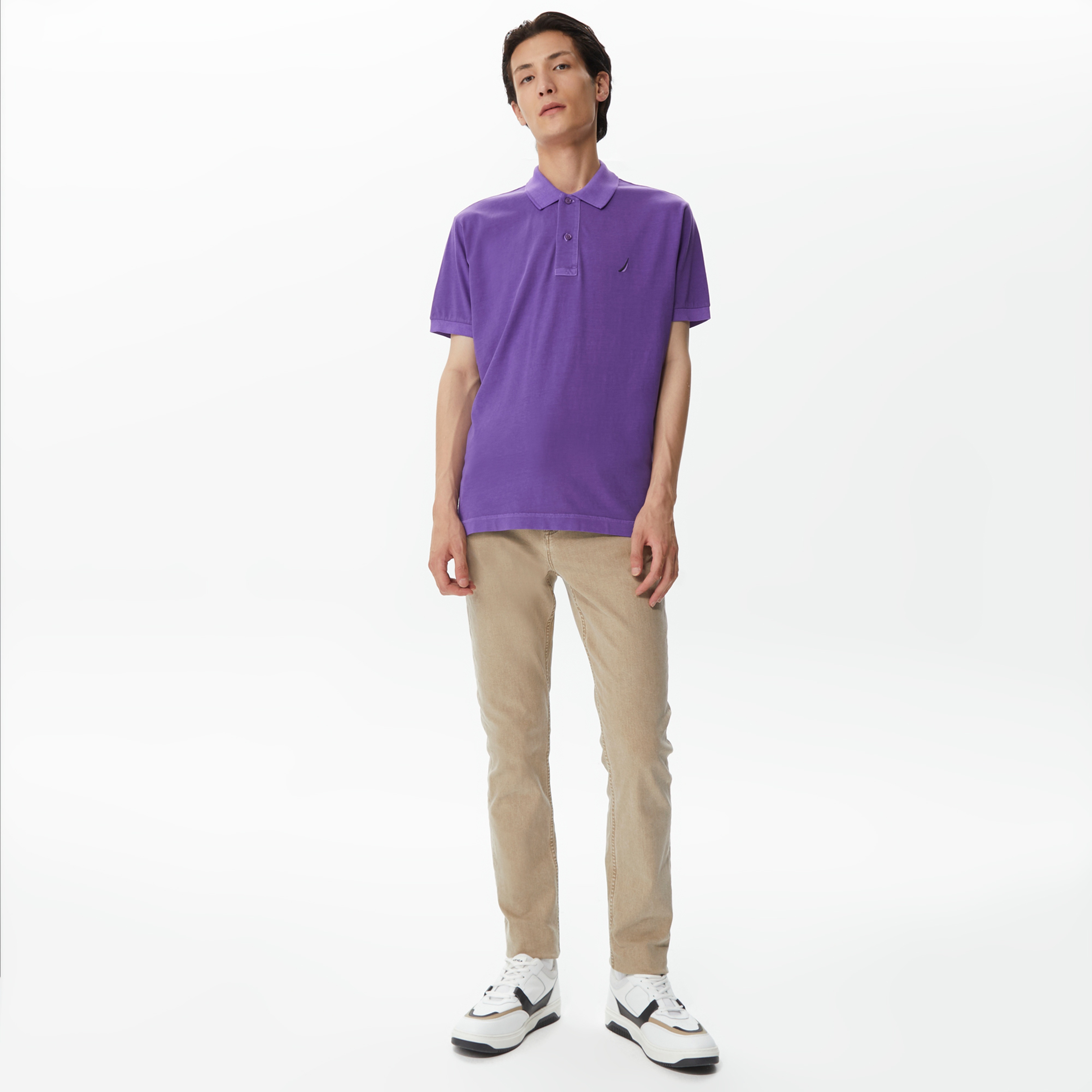 Nautica Erkek Mor Classic Fit Kısa Kollu Polo Yaka T-Shirt