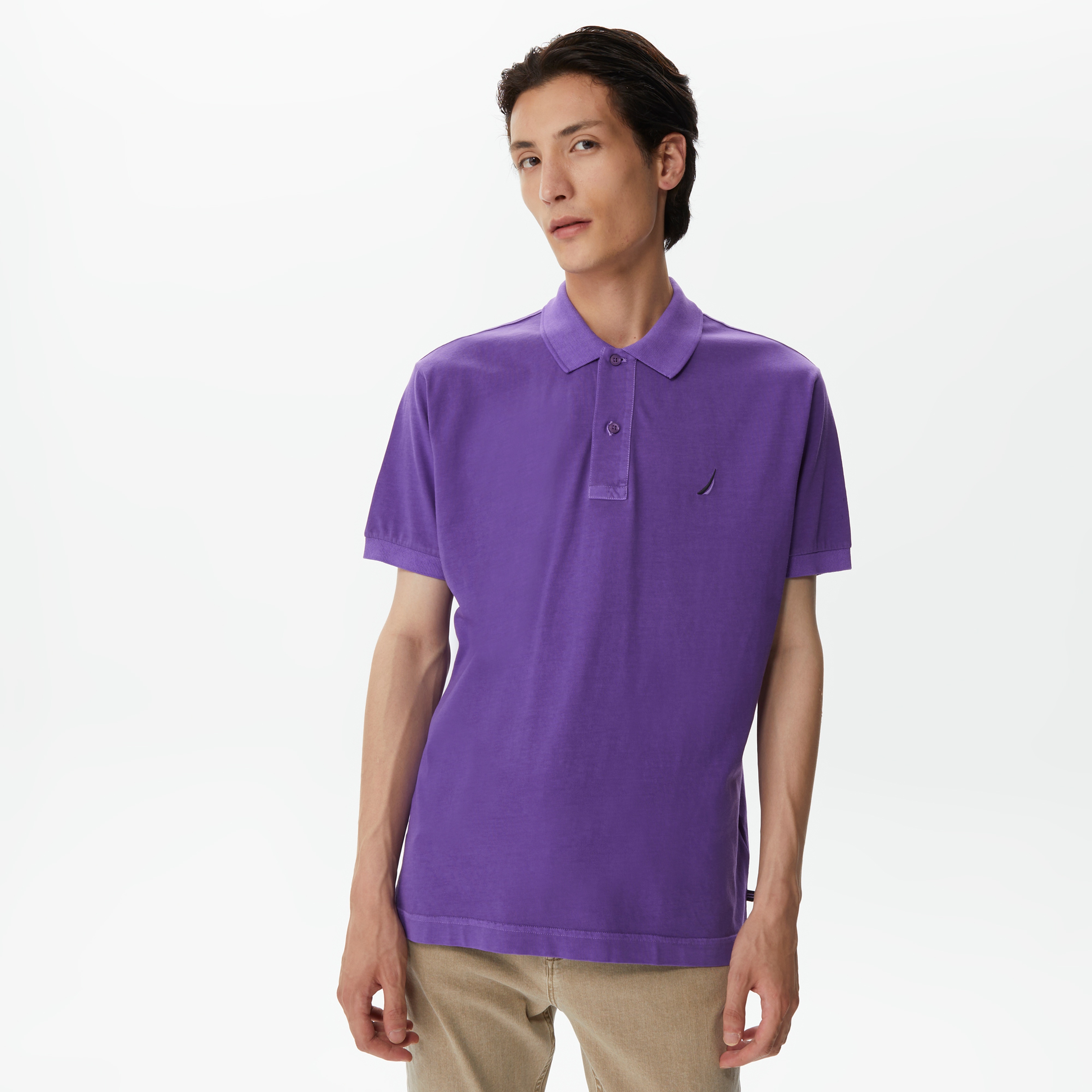 Nautica Erkek Mor Classic Fit Kısa Kollu Polo Yaka T-Shirt