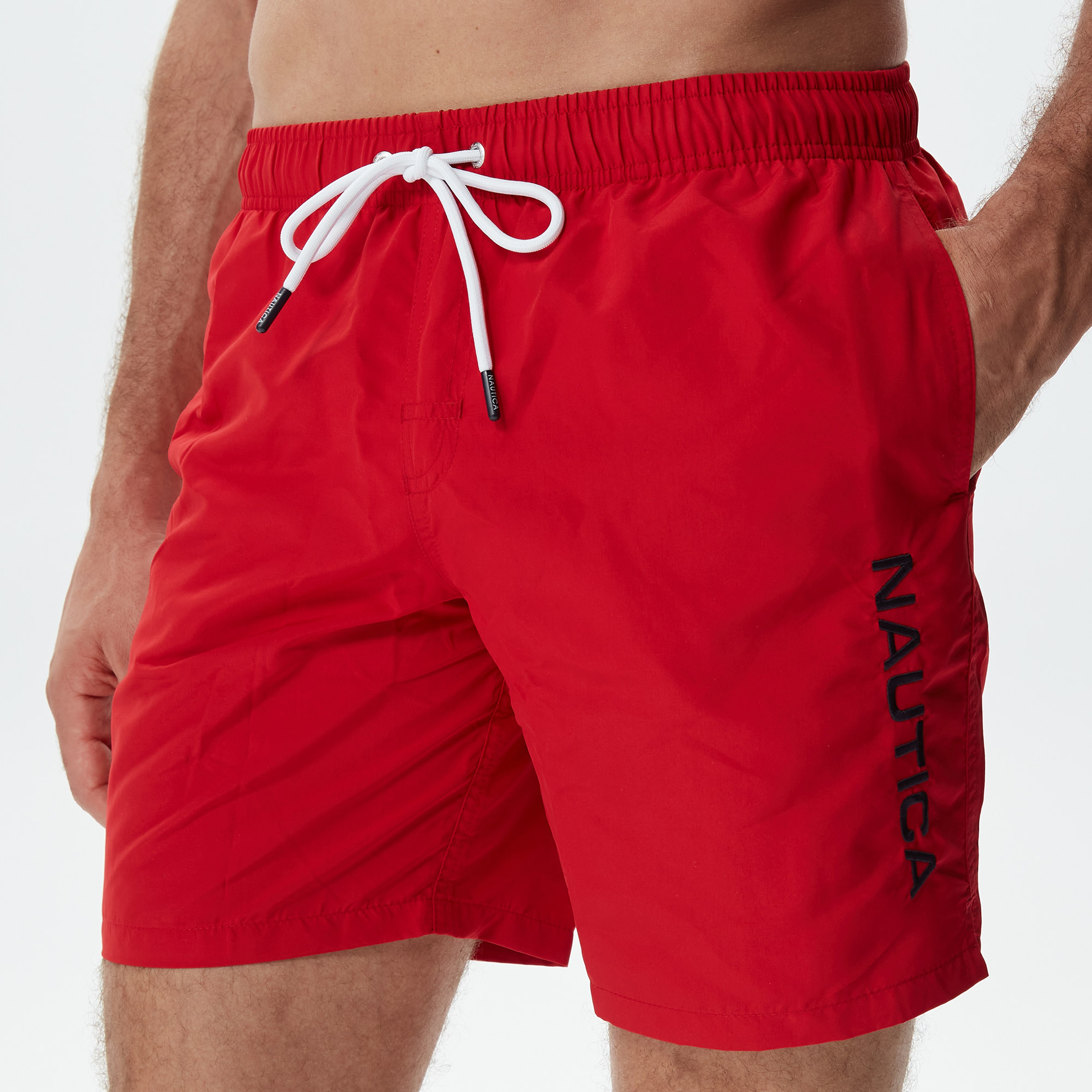 Nautica Erkek Kırmızı Standart Fit Mayo Şort