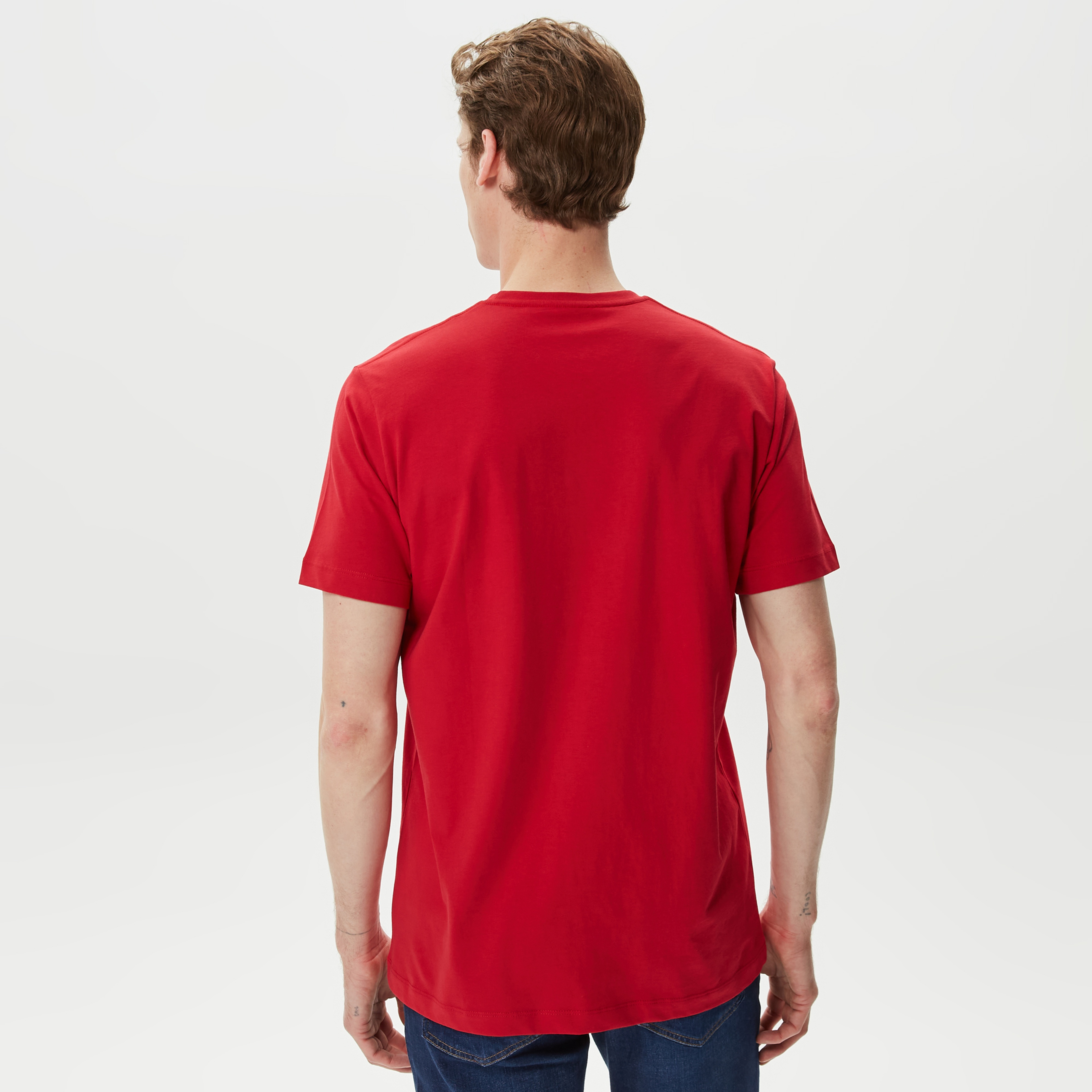 Nautica Erkek Kırmızı Desenli Standart Fit T-Shirt