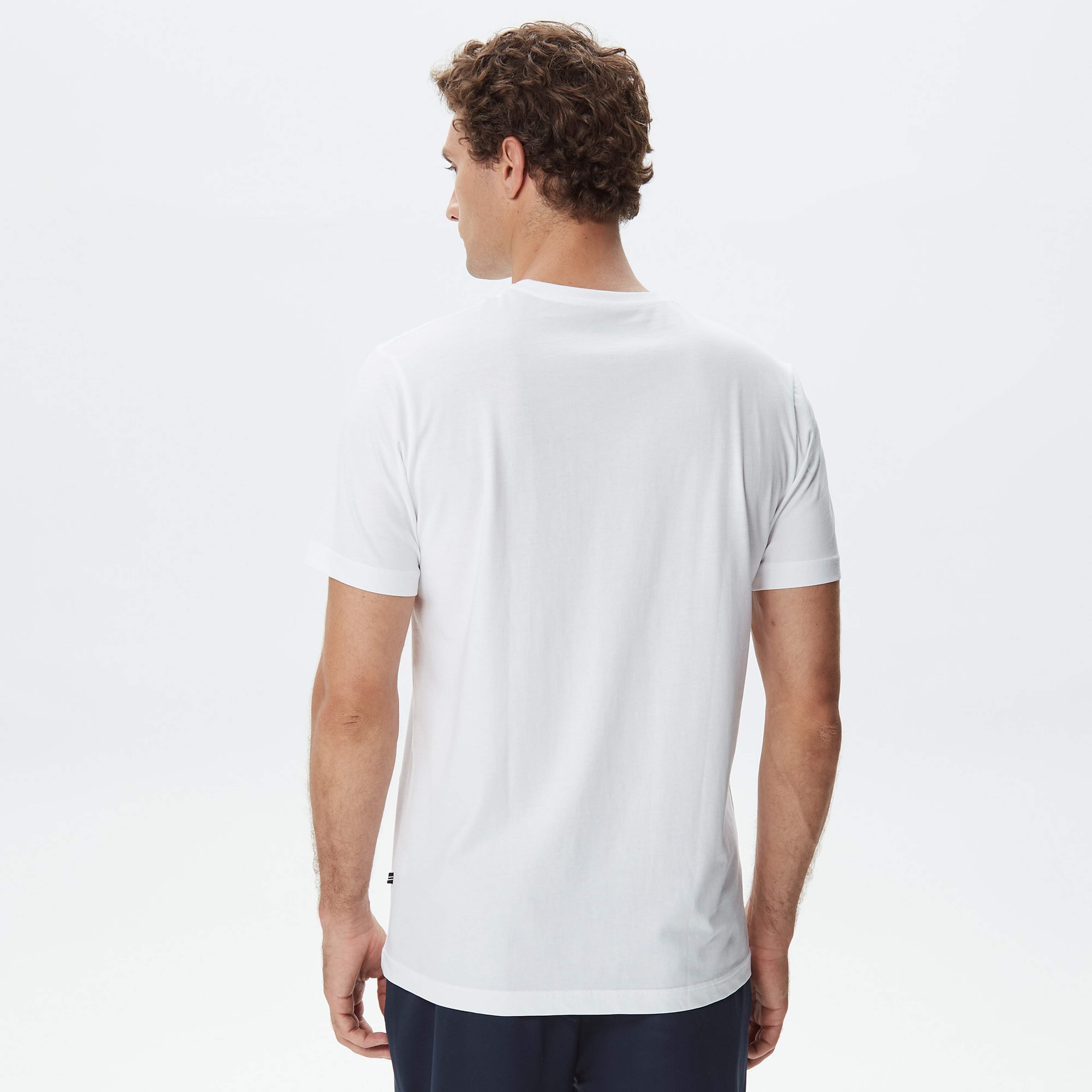 Nautica Erkek Beyaz Desenli Standart Fit T-Shirt