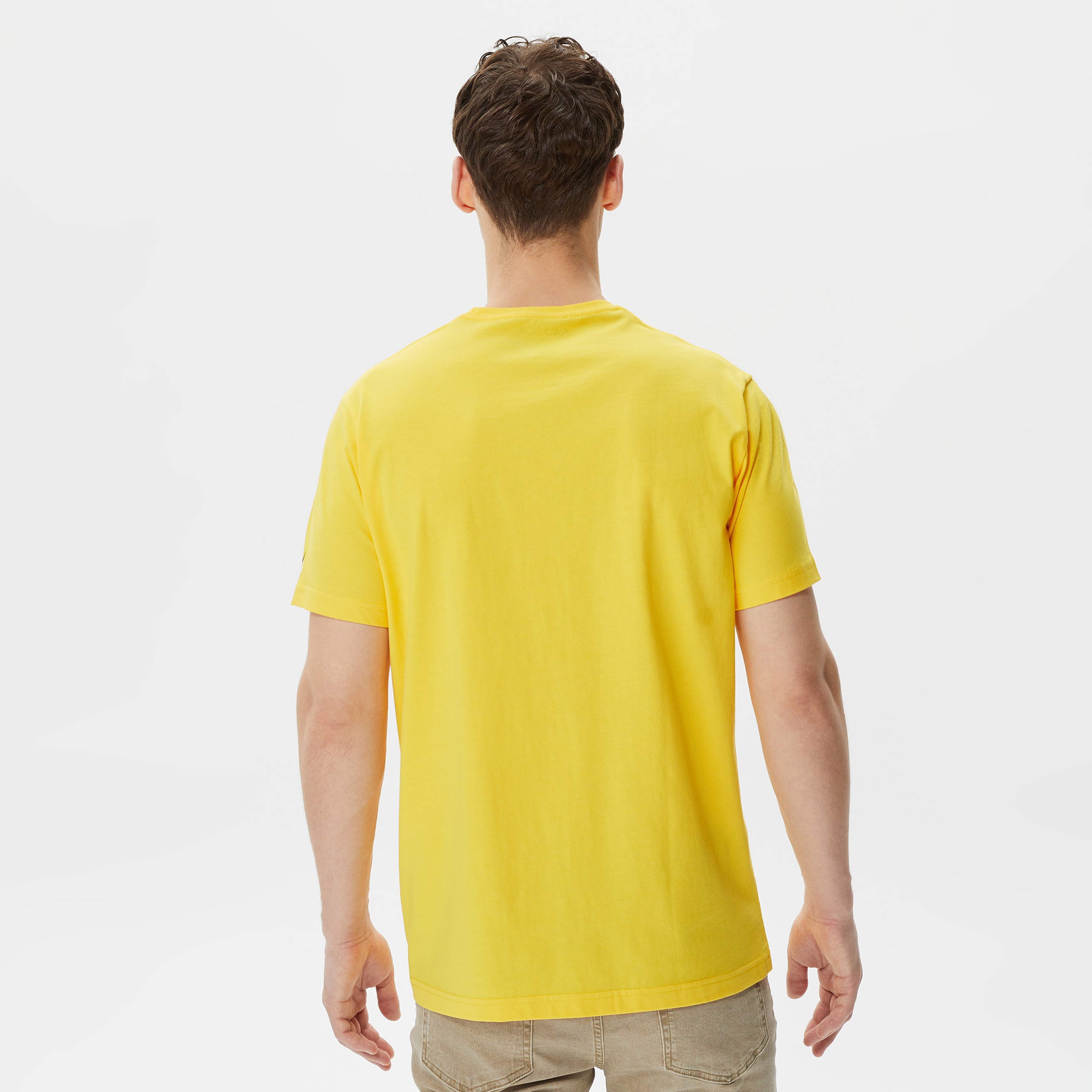 Nautica Erkek Sarı Baskılı Standart Fit T-Shirt