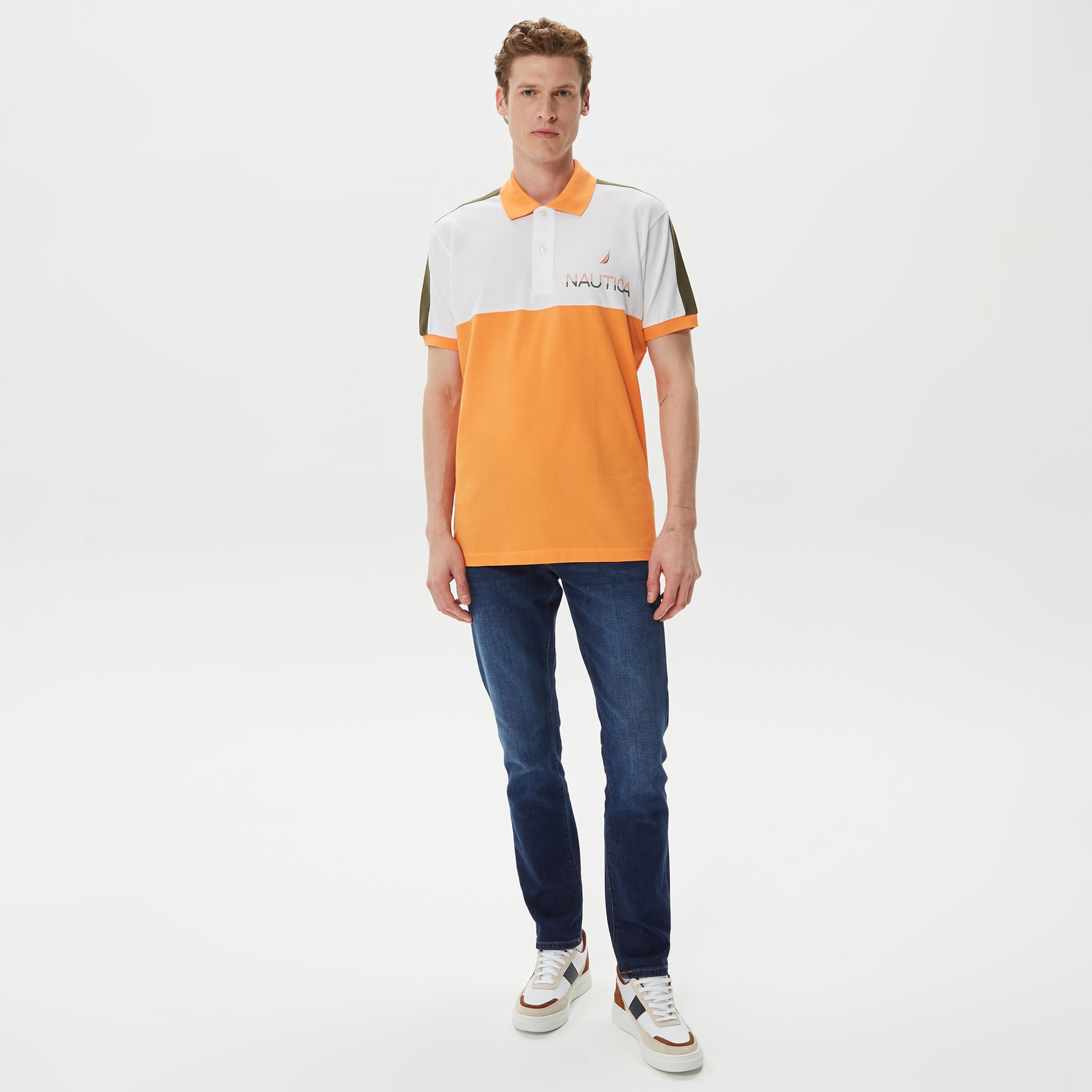 Nautica Erkek Turuncu Classic Fit Kısa Kollu Polo Yaka T-Shirt