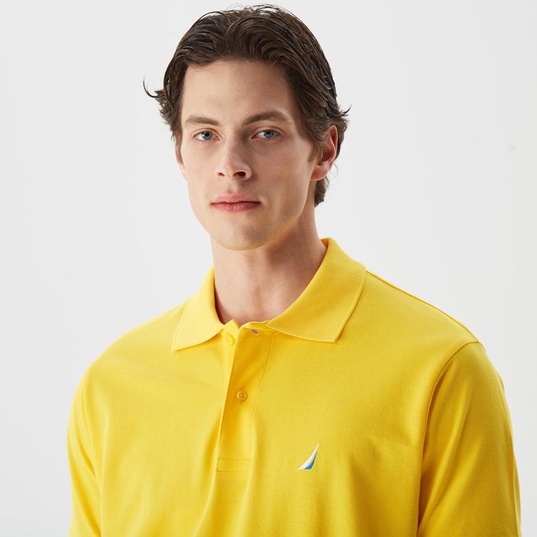Nautica Erkek Sarı Classic Fit Kısa Kollu Polo Yaka T-Shirt