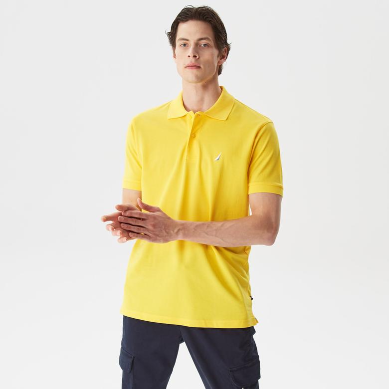 Nautica Erkek Sarı Classic Fit Kısa Kollu Polo Yaka T-Shirt