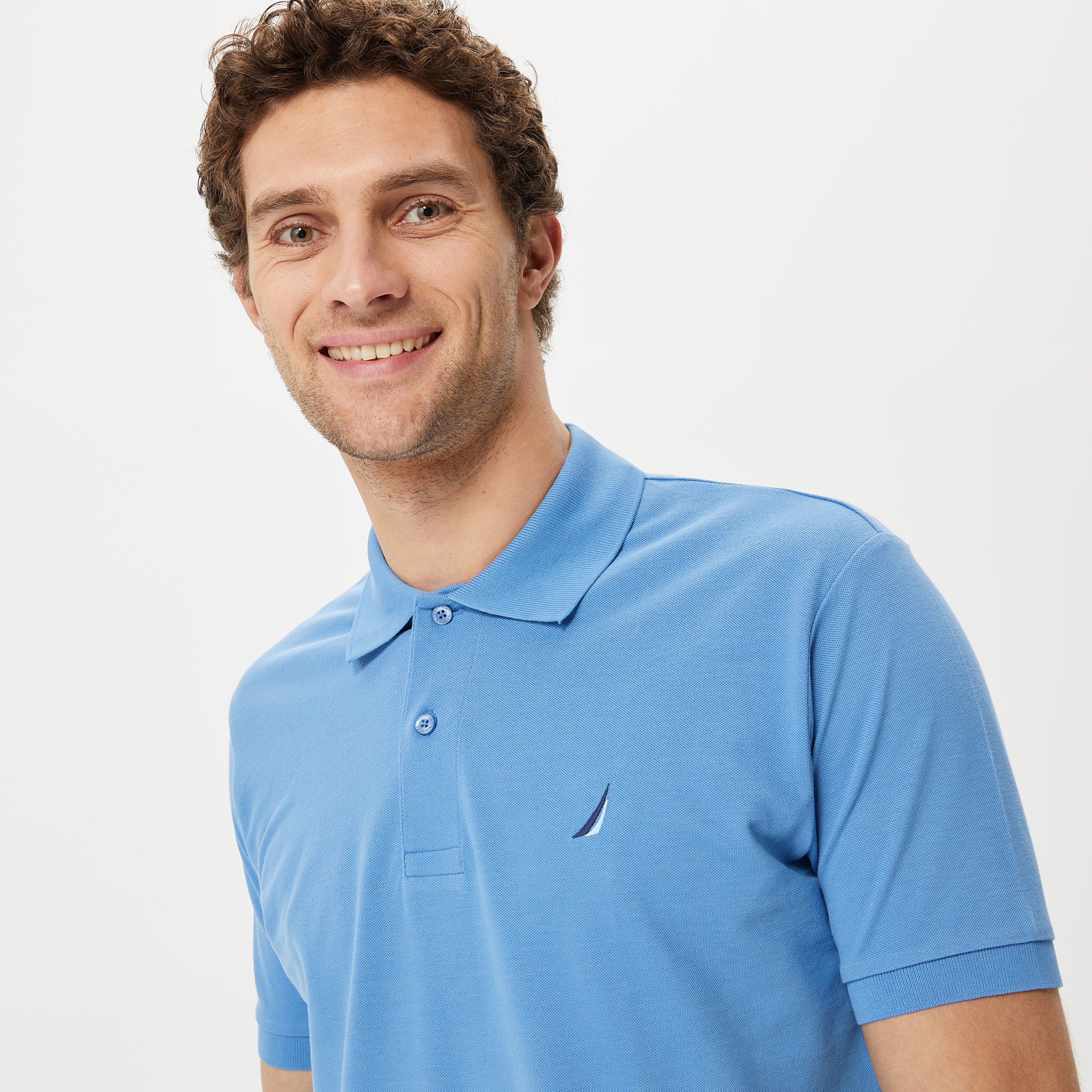 Nautica Erkek Mavi Classic Fit Kısa Kollu Polo Yaka T-Shirt