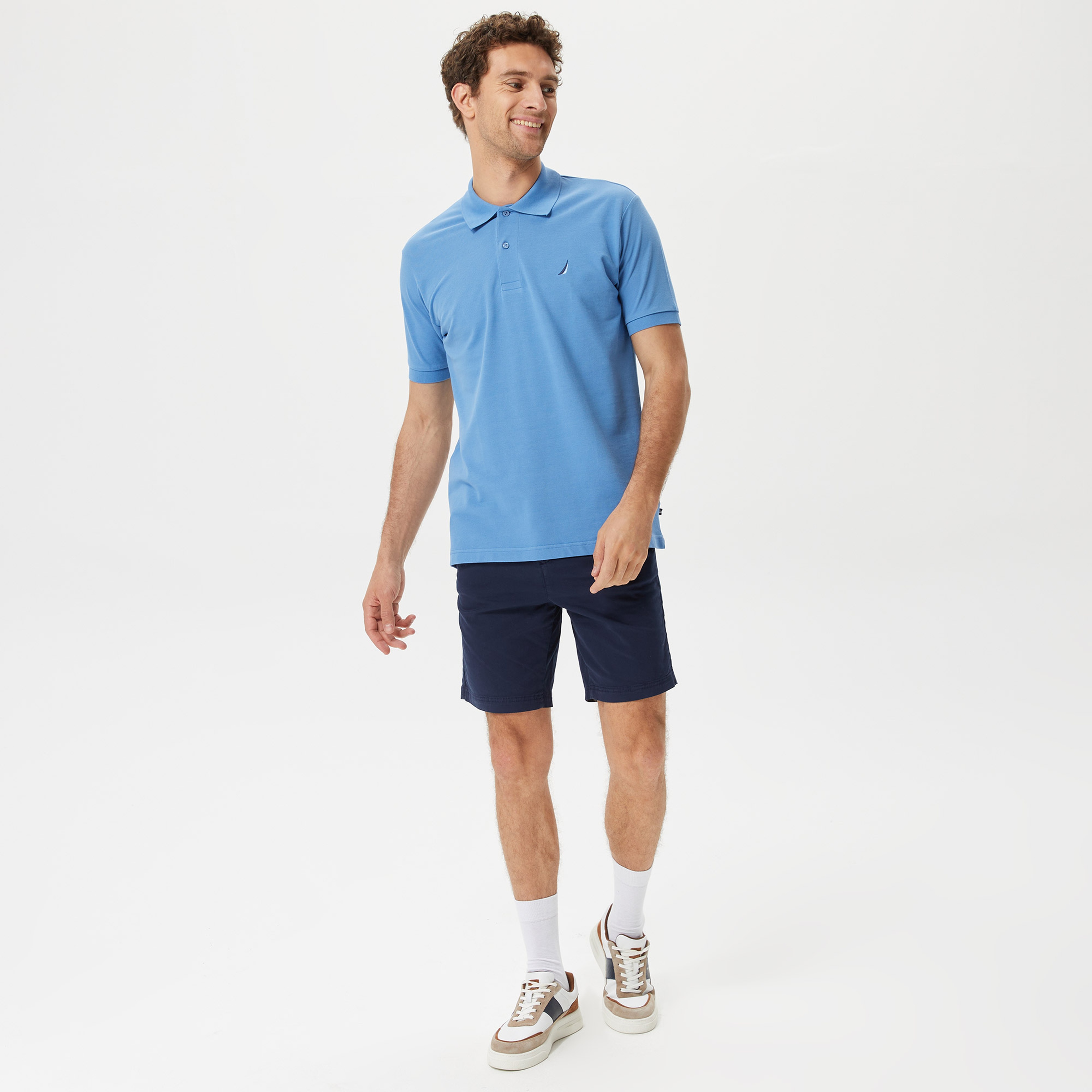Nautica Erkek Mavi Classic Fit Kısa Kollu Polo Yaka T-Shirt