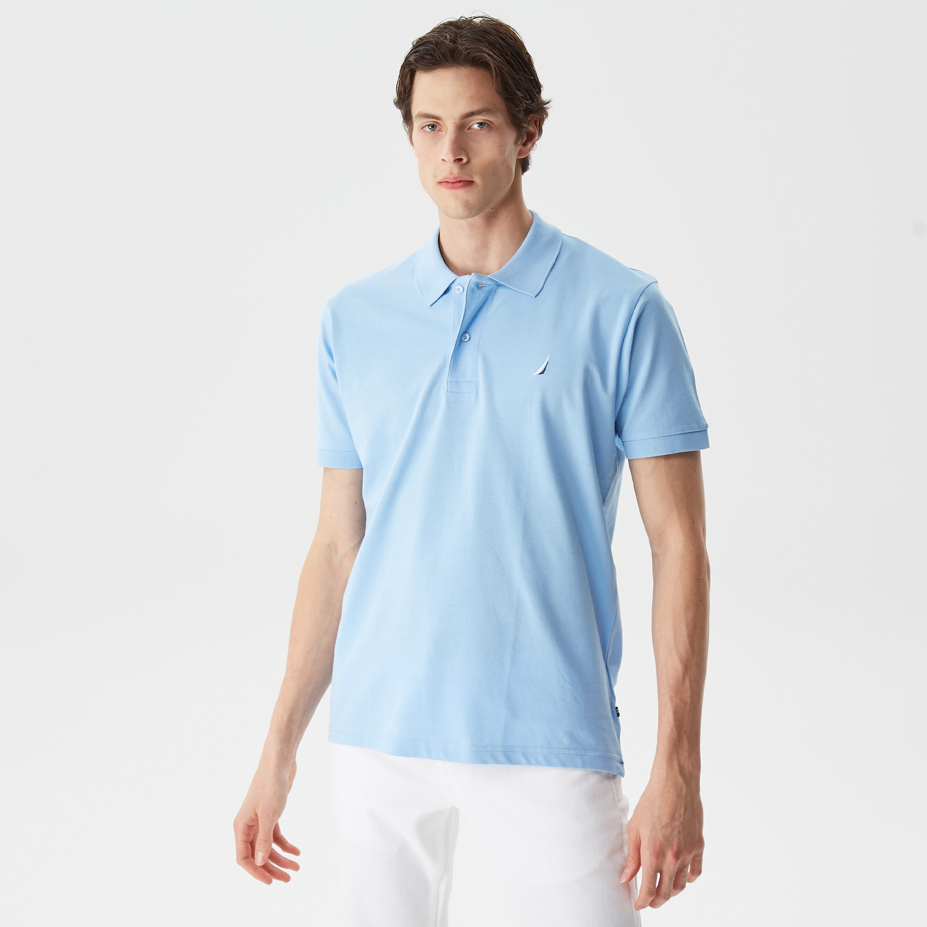 Nautica Erkek Mavi Classic Fit Kısa Kollu Polo Yaka T-Shirt