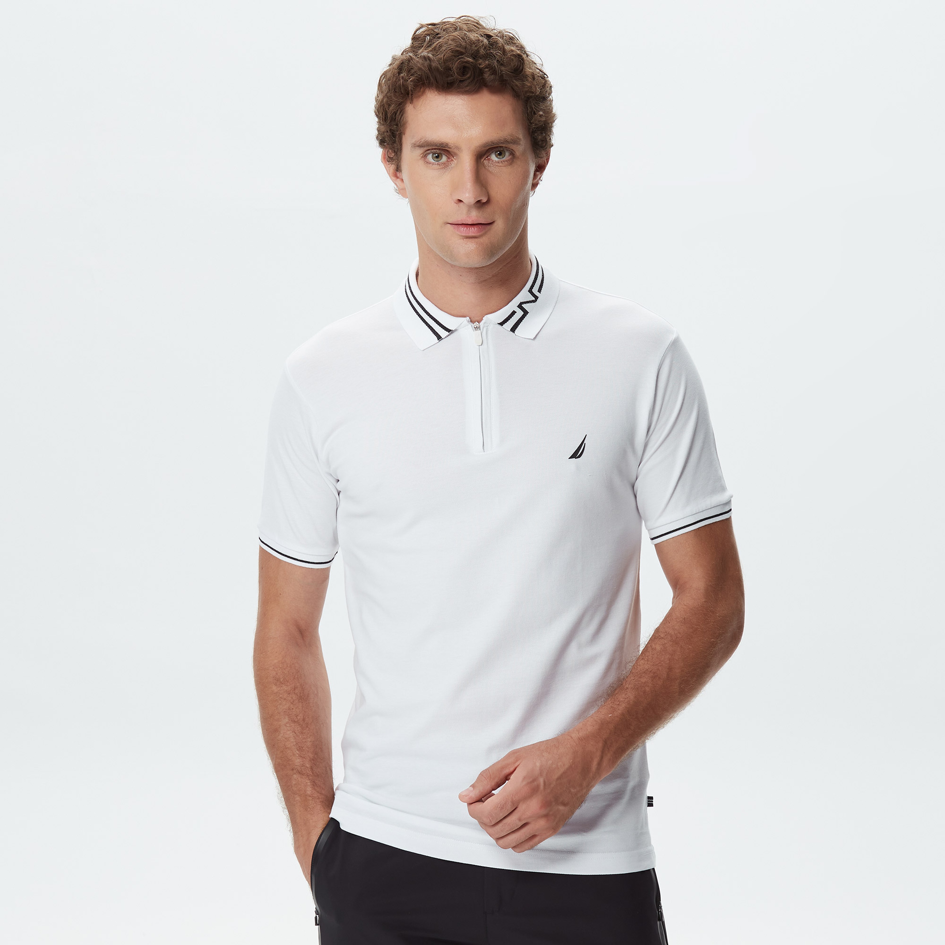Nautica Erkek Beyaz Kısa Kollu Polo