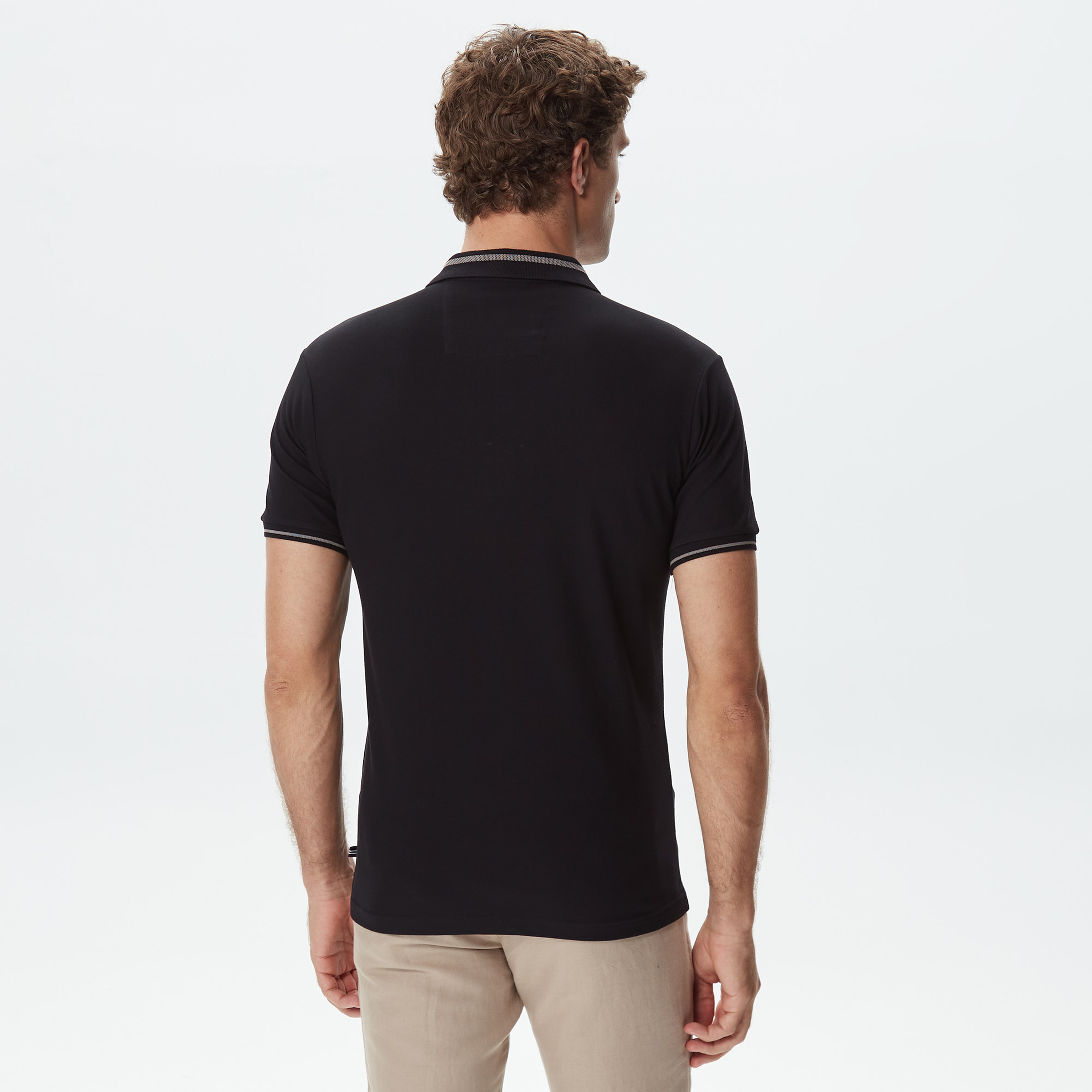 Nautica Erkek Siyah Kısa Kollu Polo