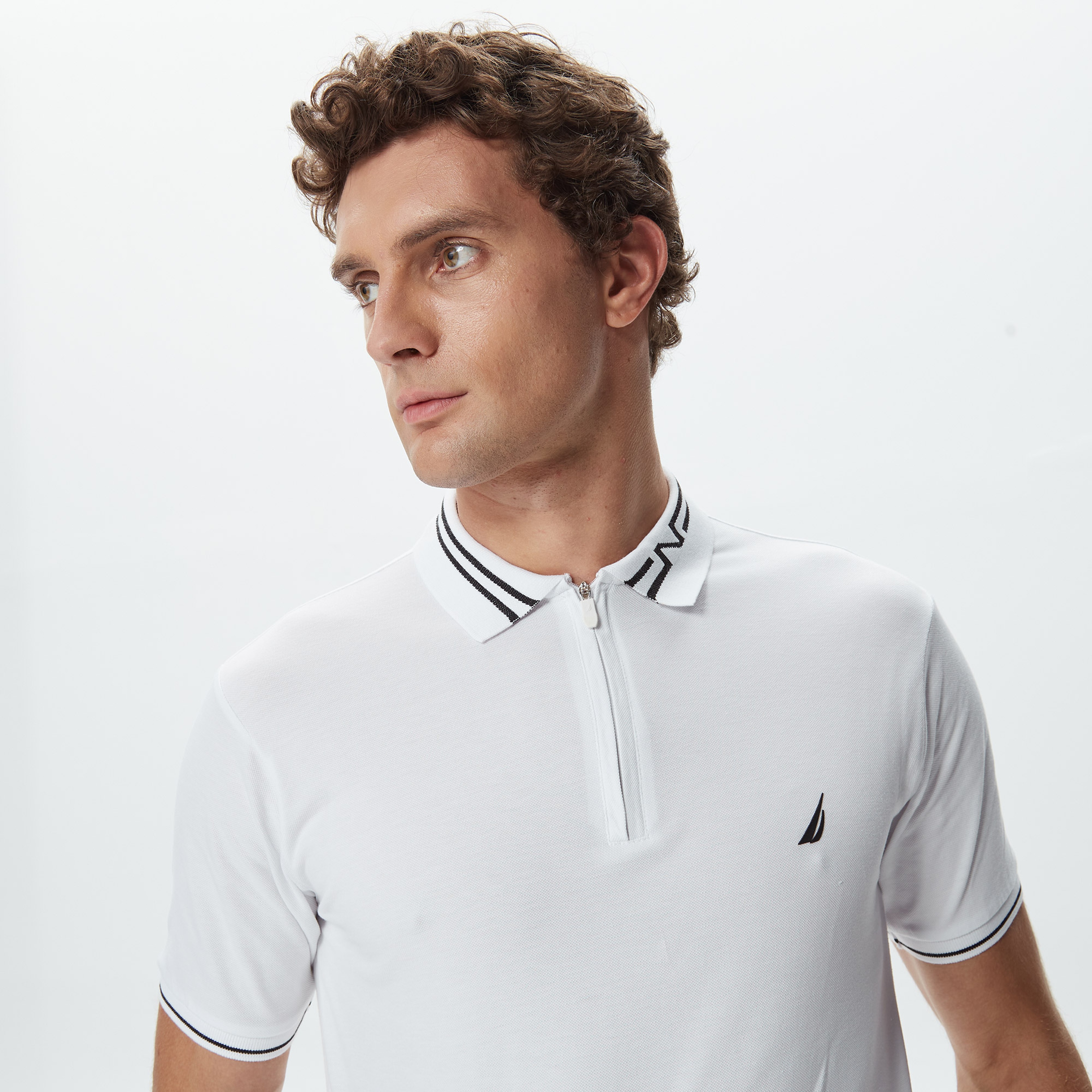 Nautica Erkek Beyaz Kısa Kollu Polo