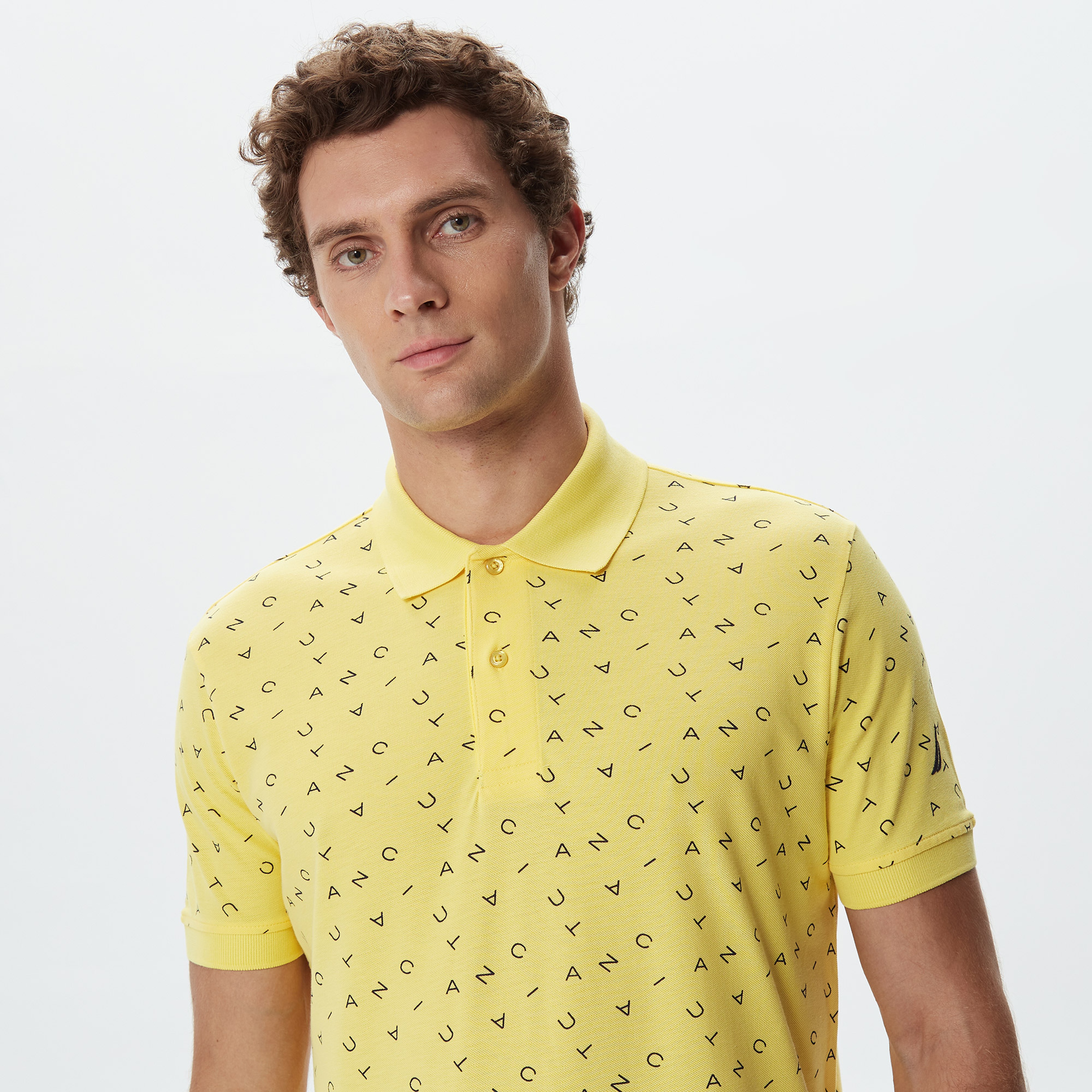 Nautica Erkek Sarı Kısa Kollu Polo Yaka T-Shirt