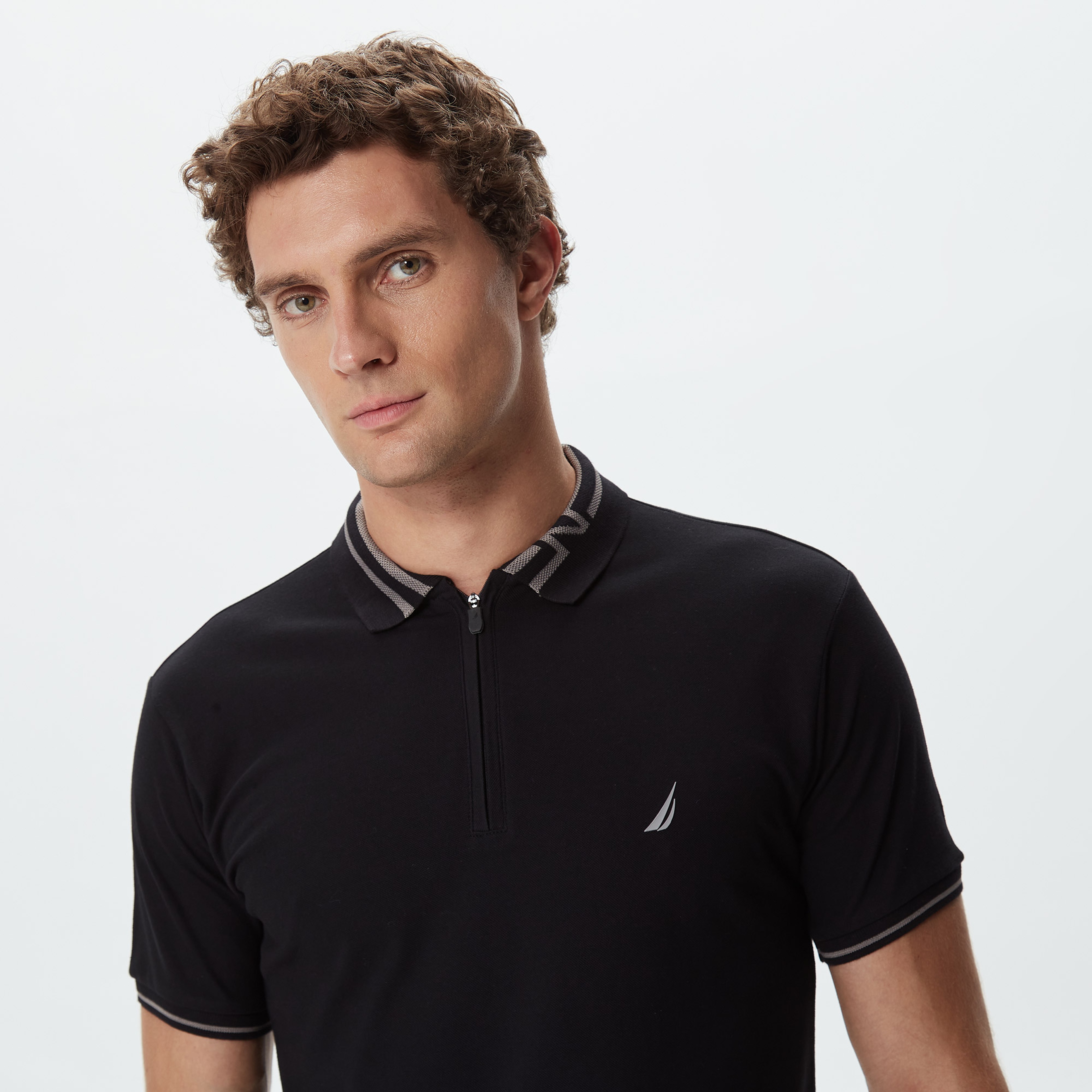 Nautica Erkek Siyah Kısa Kollu Polo