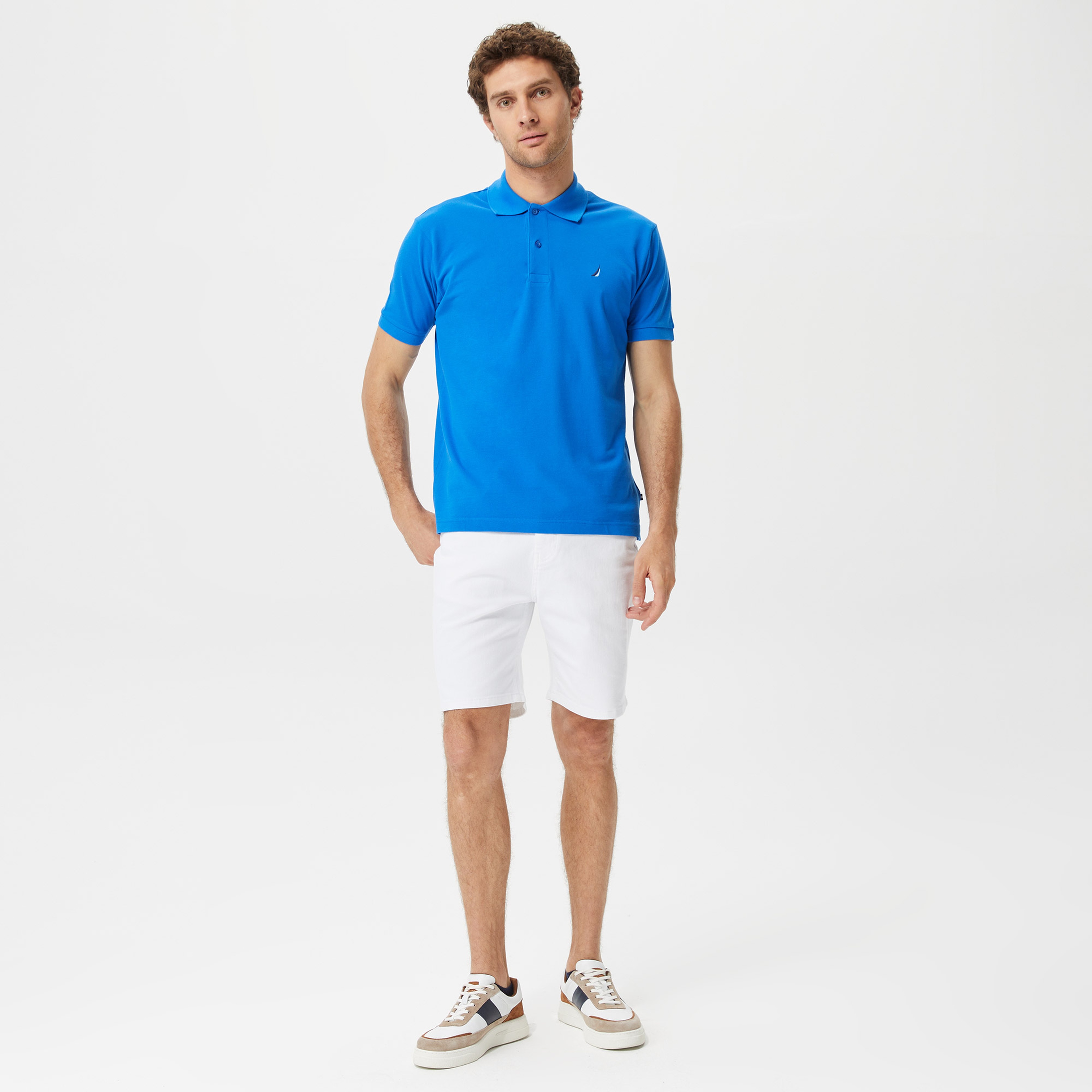 Nautica Erkek Mavi Classic Fit Kısa Kollu Polo Yaka T-Shirt