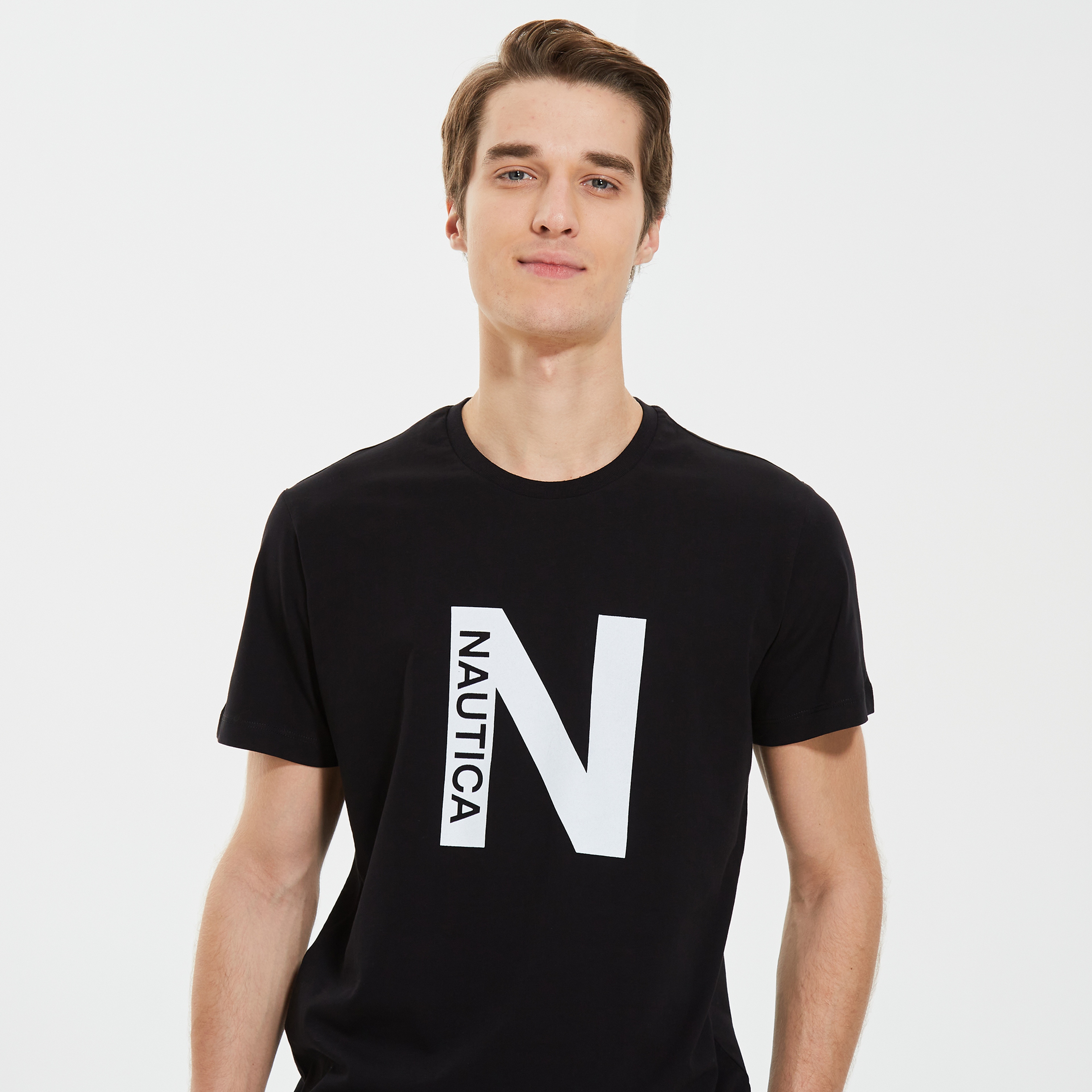Nautica Erkek Siyah Standart Fit T-Shirt