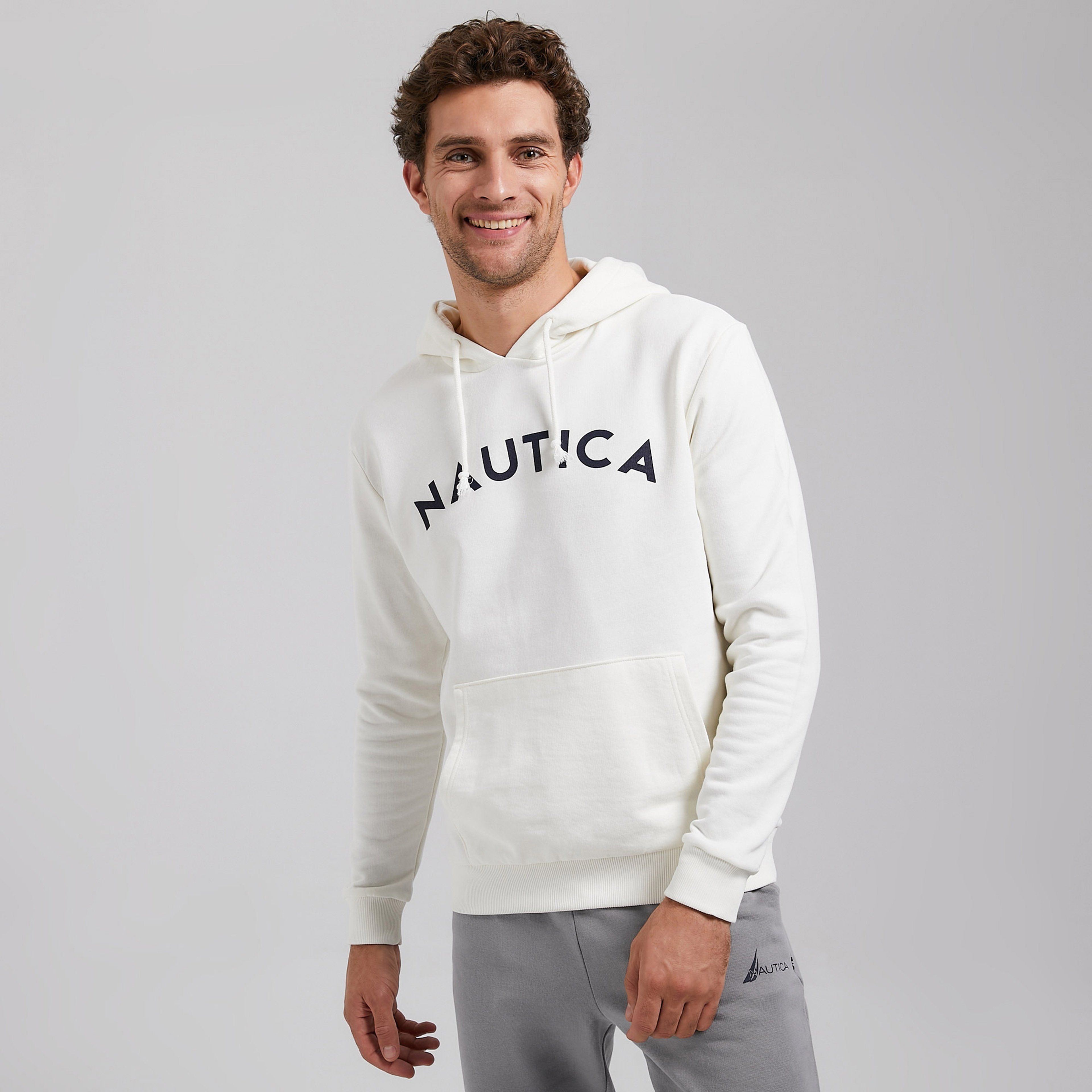 Nautica Erkek Krem Standart Fit Sweatshirt