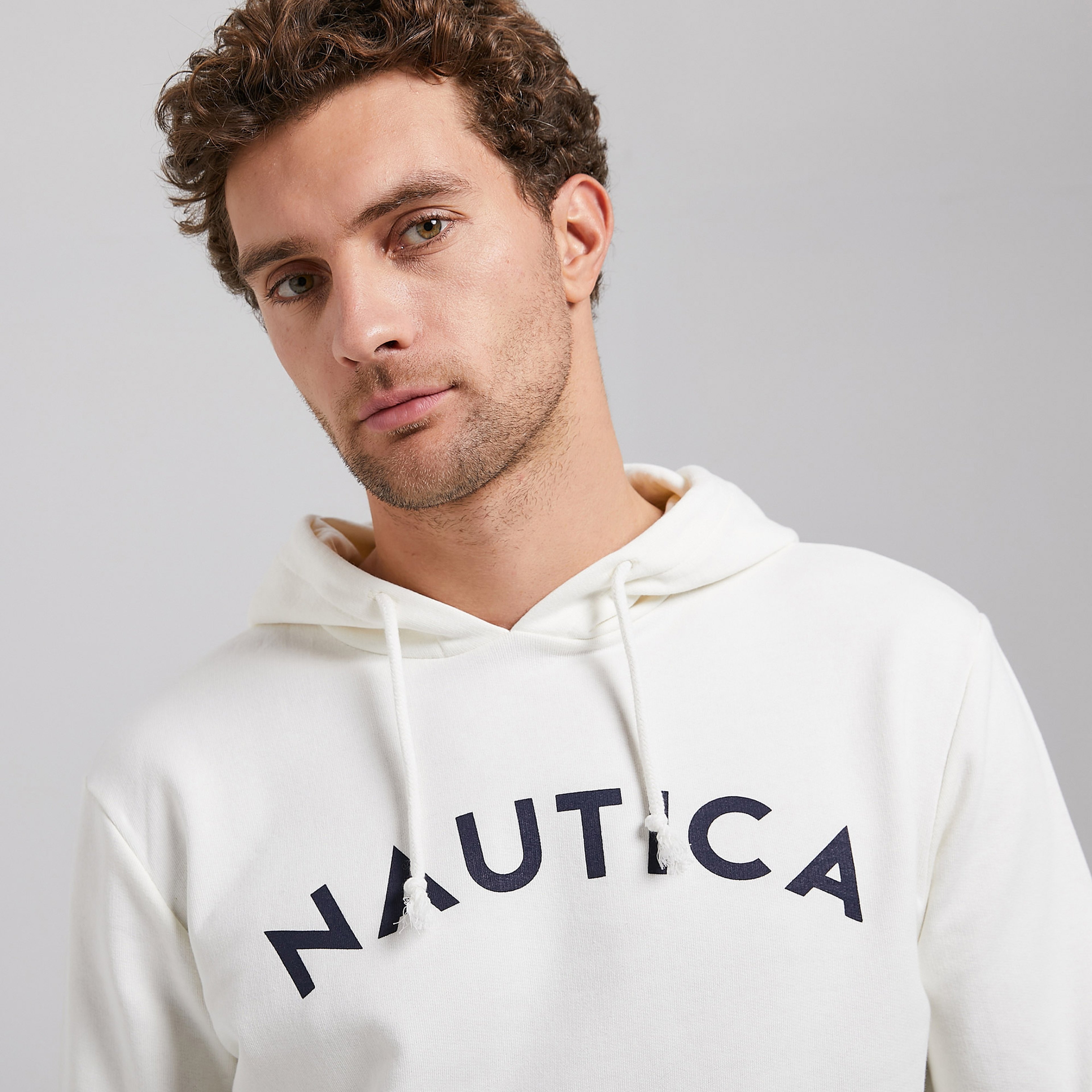 Nautica Erkek Krem Standart Fit Sweatshirt