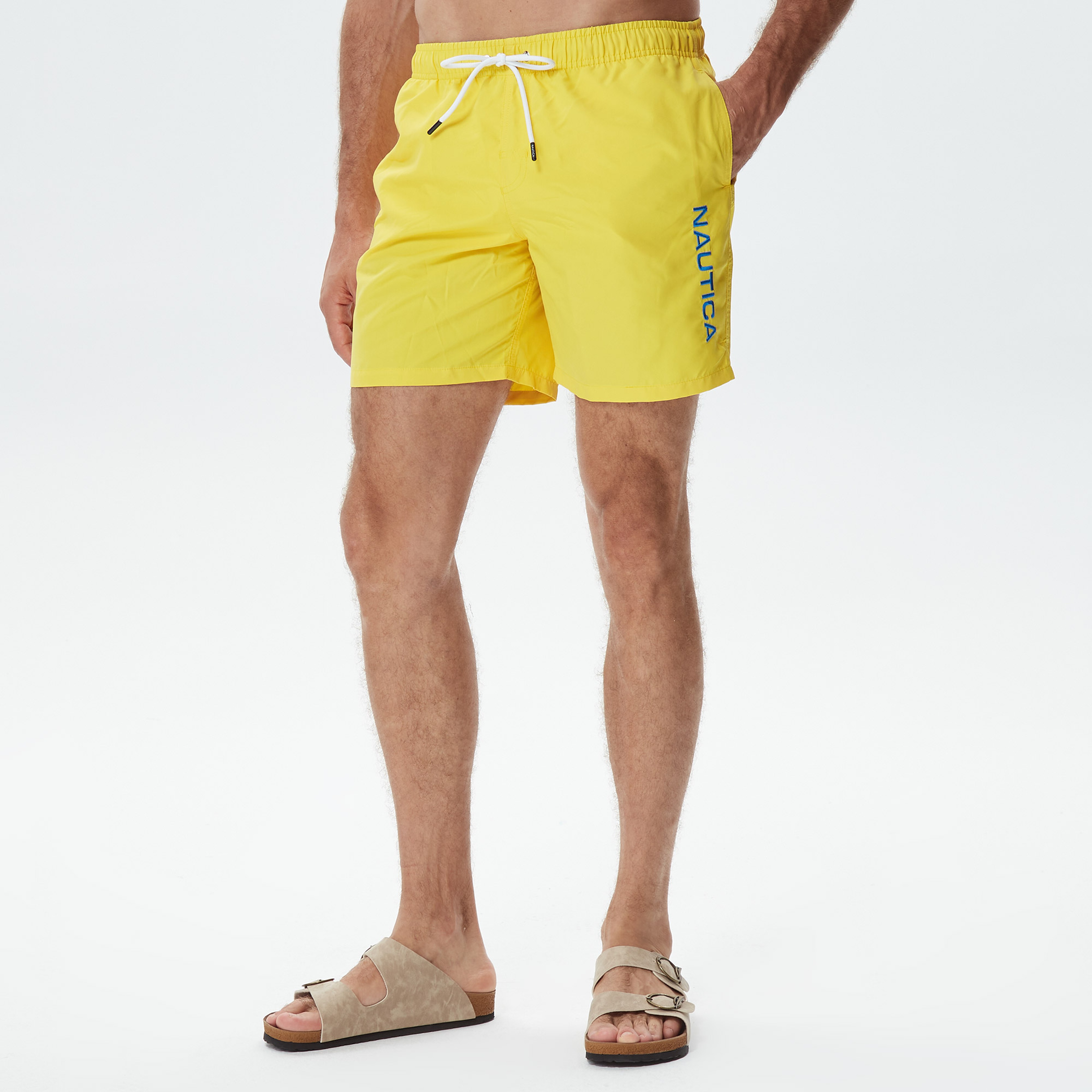 Nautica Erkek Sarı Standart Fit Mayo Şort