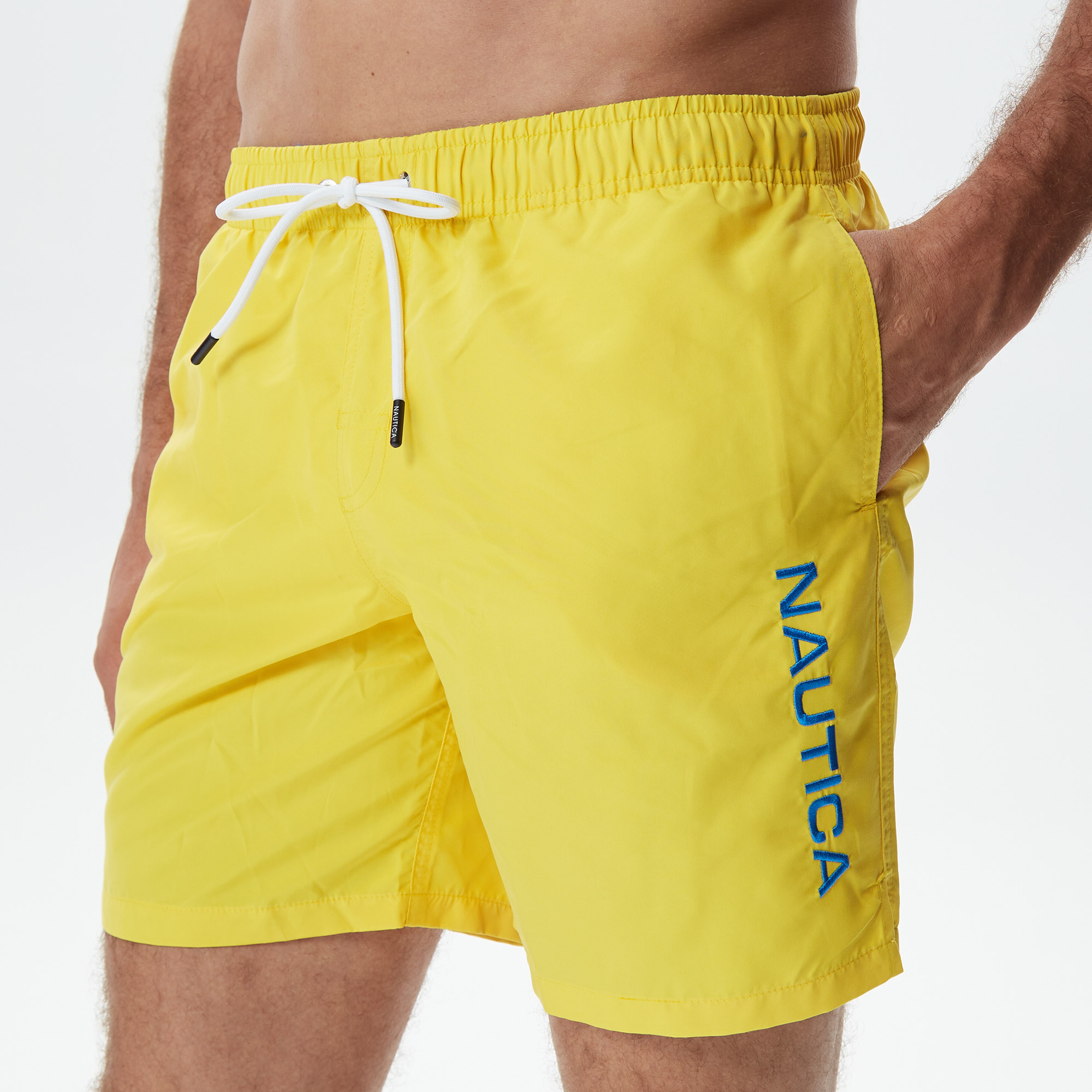 Nautica Erkek Sarı Standart Fit Mayo Şort