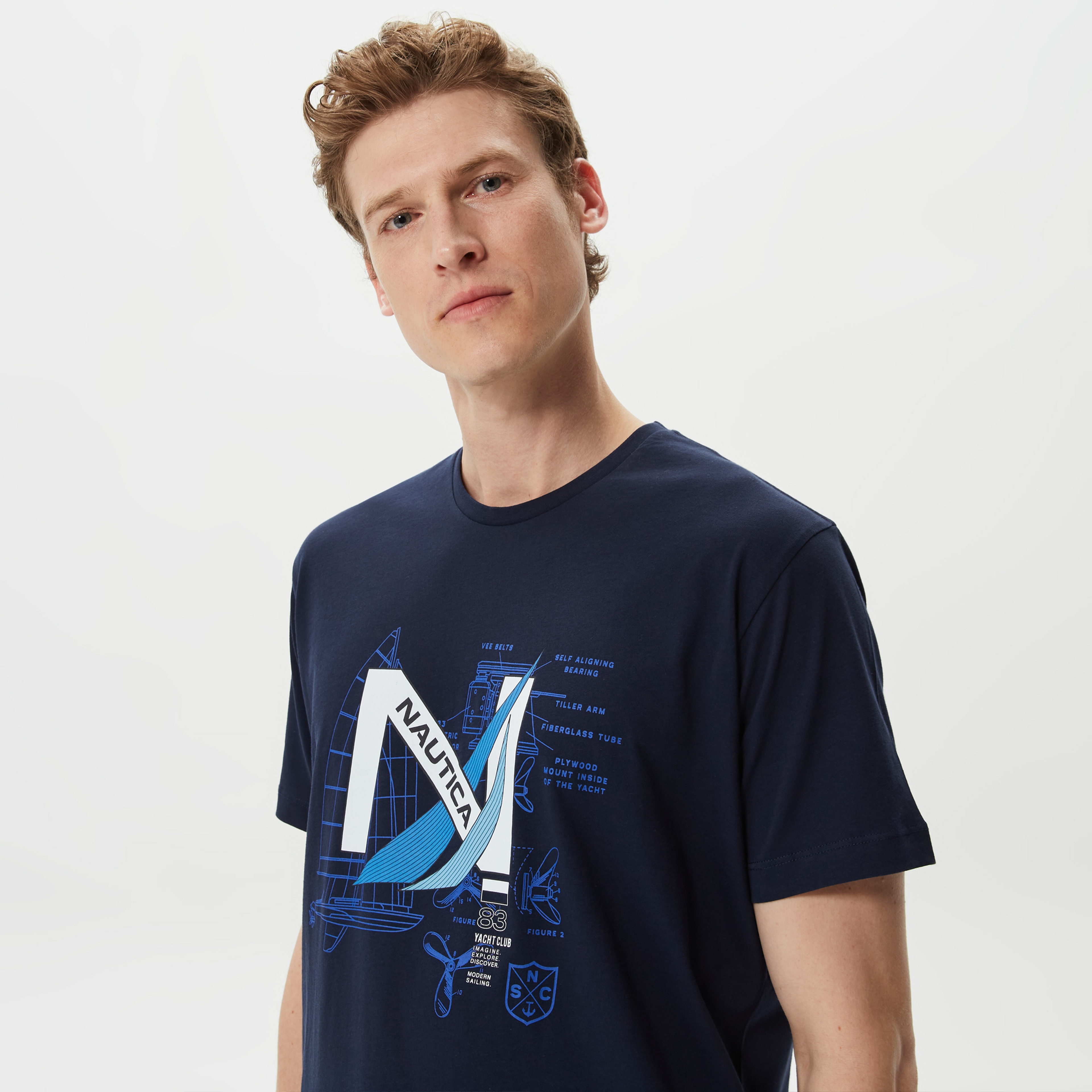 Nautica Erkek Lacivert Standart Fit T-Shirt