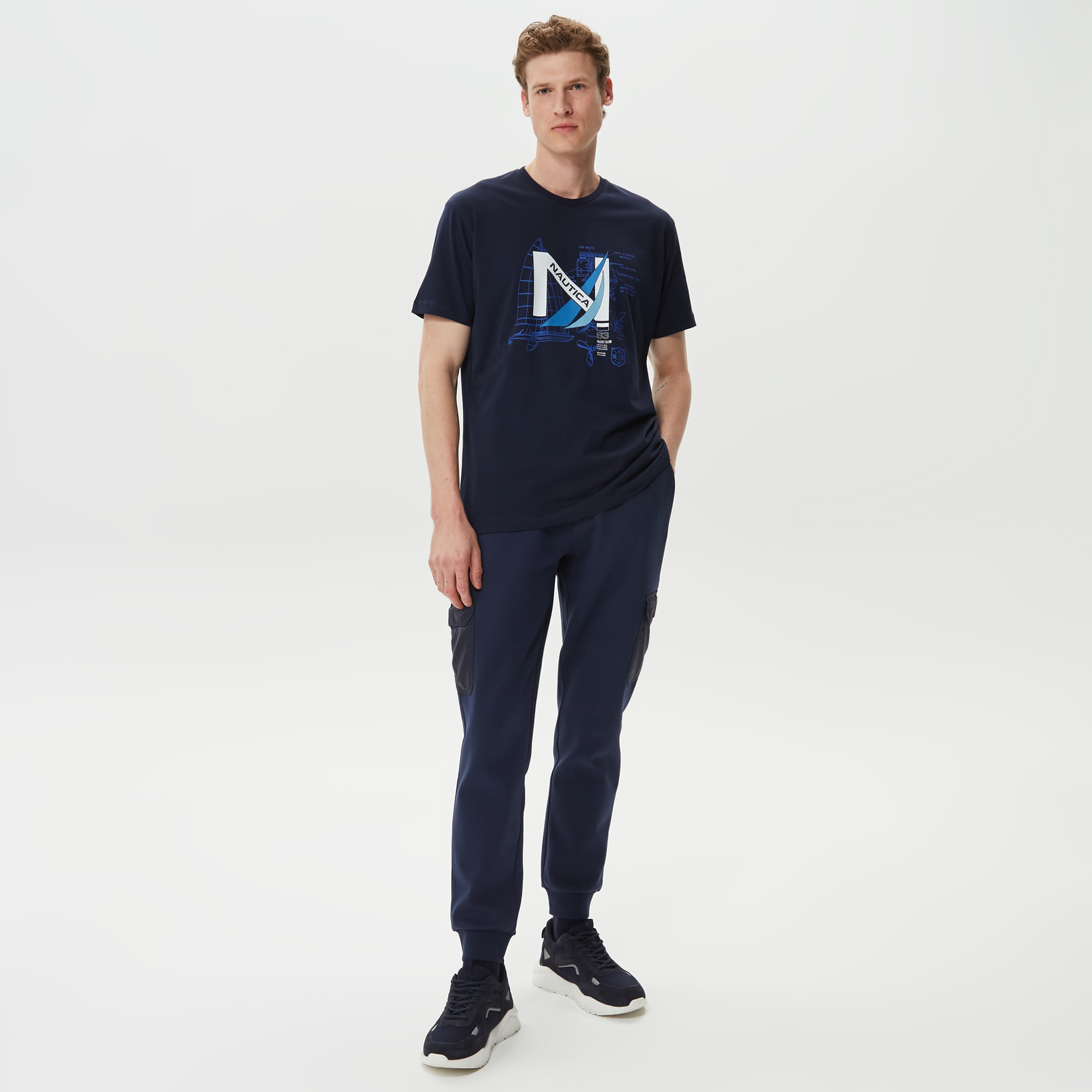 Nautica Erkek Lacivert Standart Fit T-Shirt