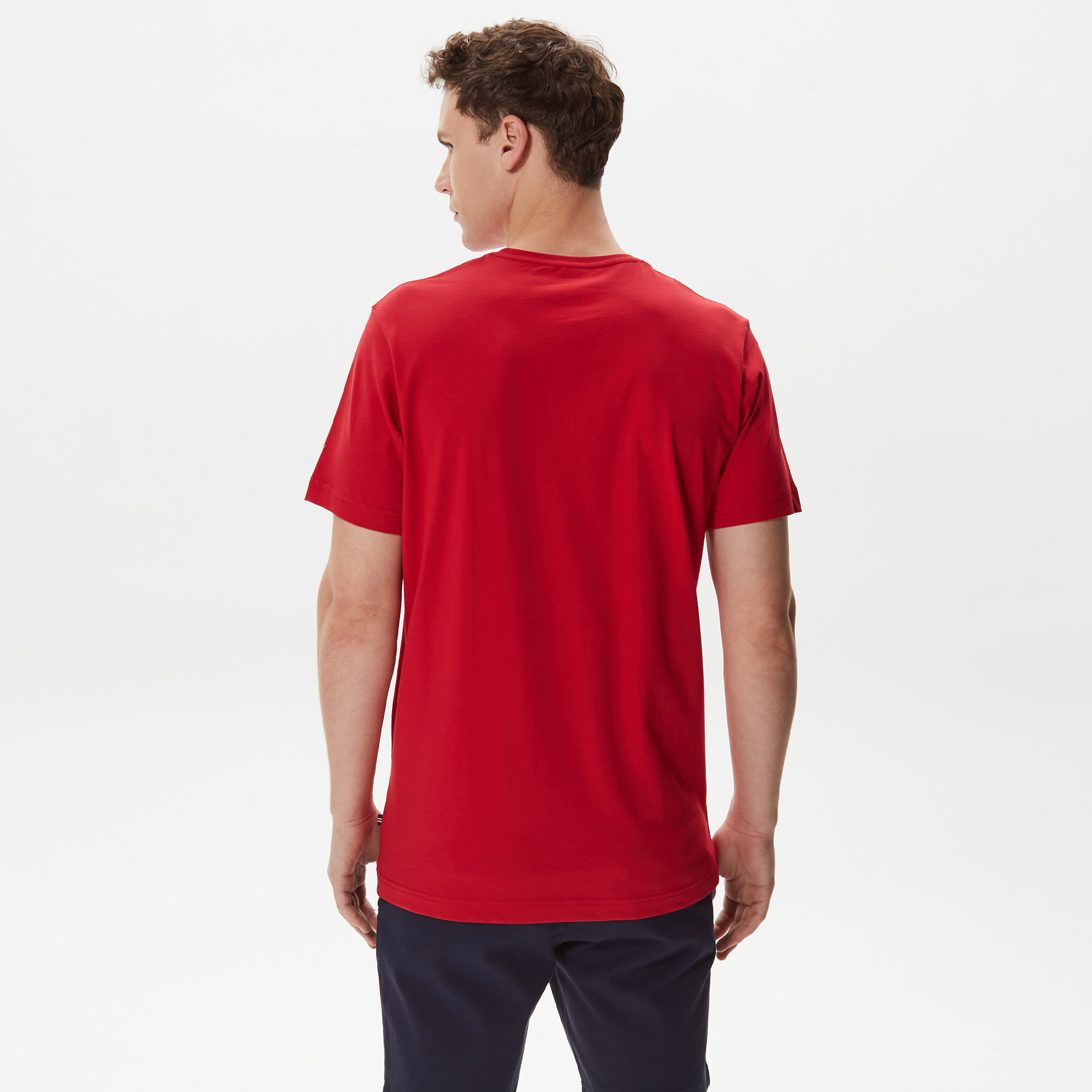 Nautica Erkek Kırmızı Baskılı Standart Fit T-Shirt