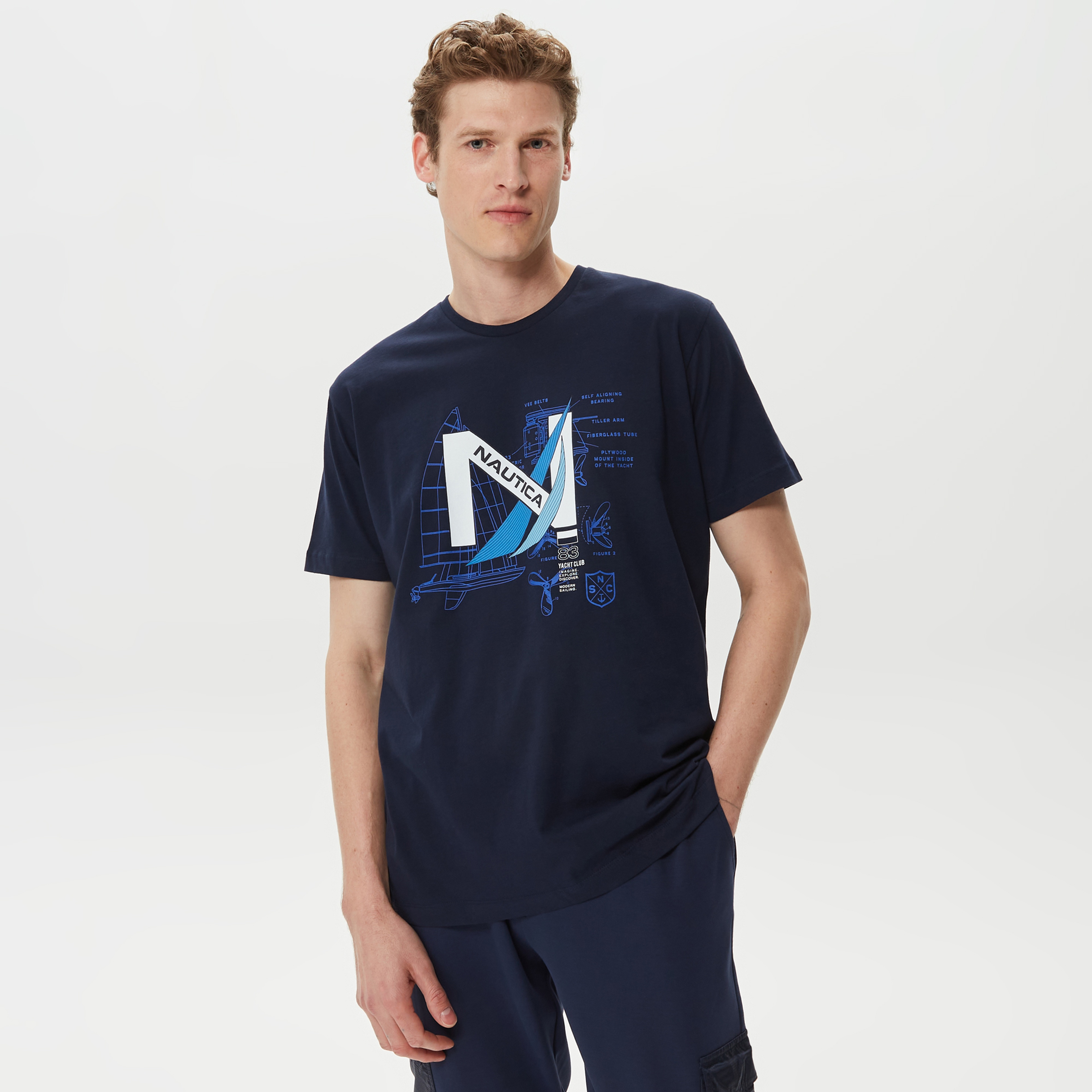 Nautica Erkek Lacivert Standart Fit T-Shirt