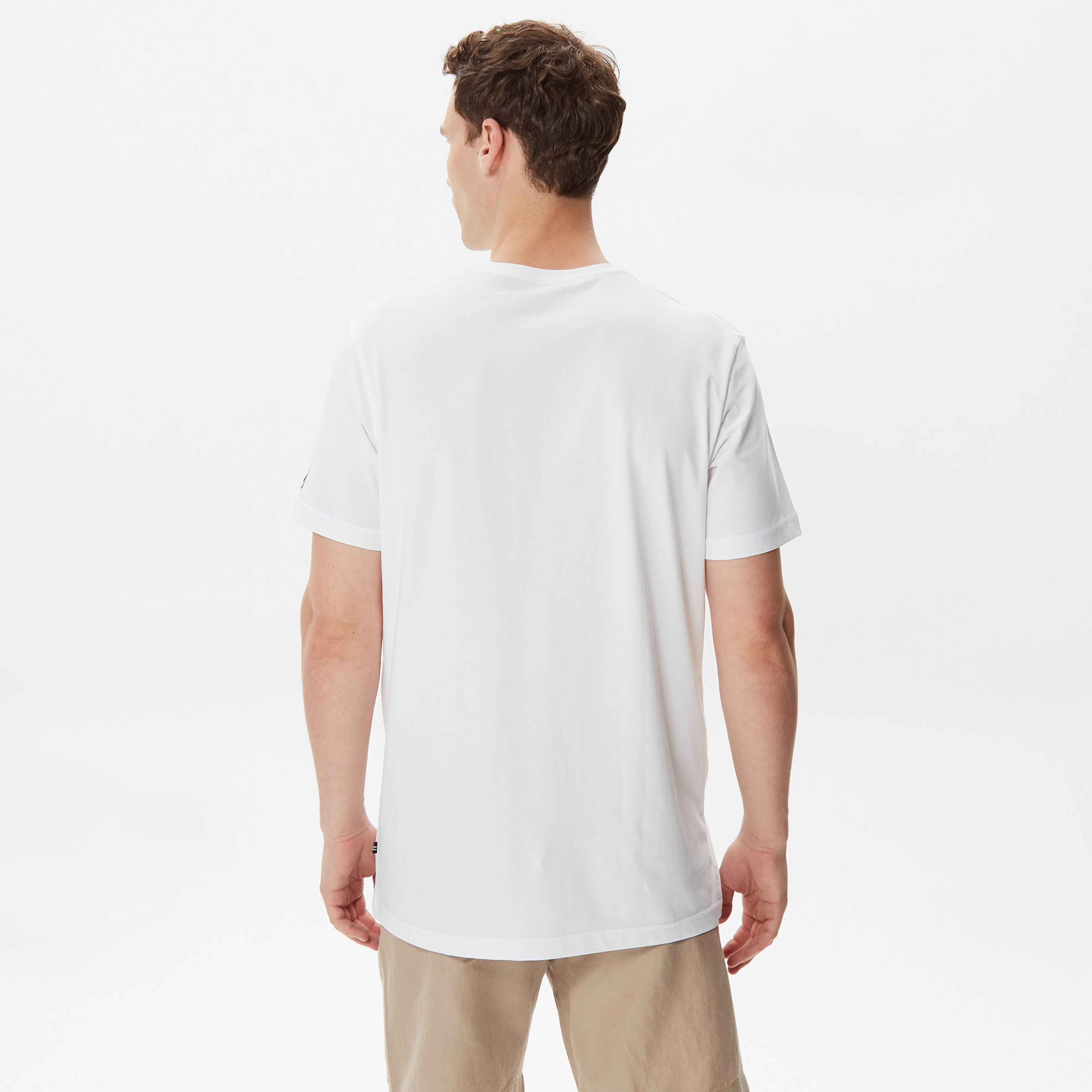 Nautica Erkek Beyaz Baskılı Standart Fit T-Shirt