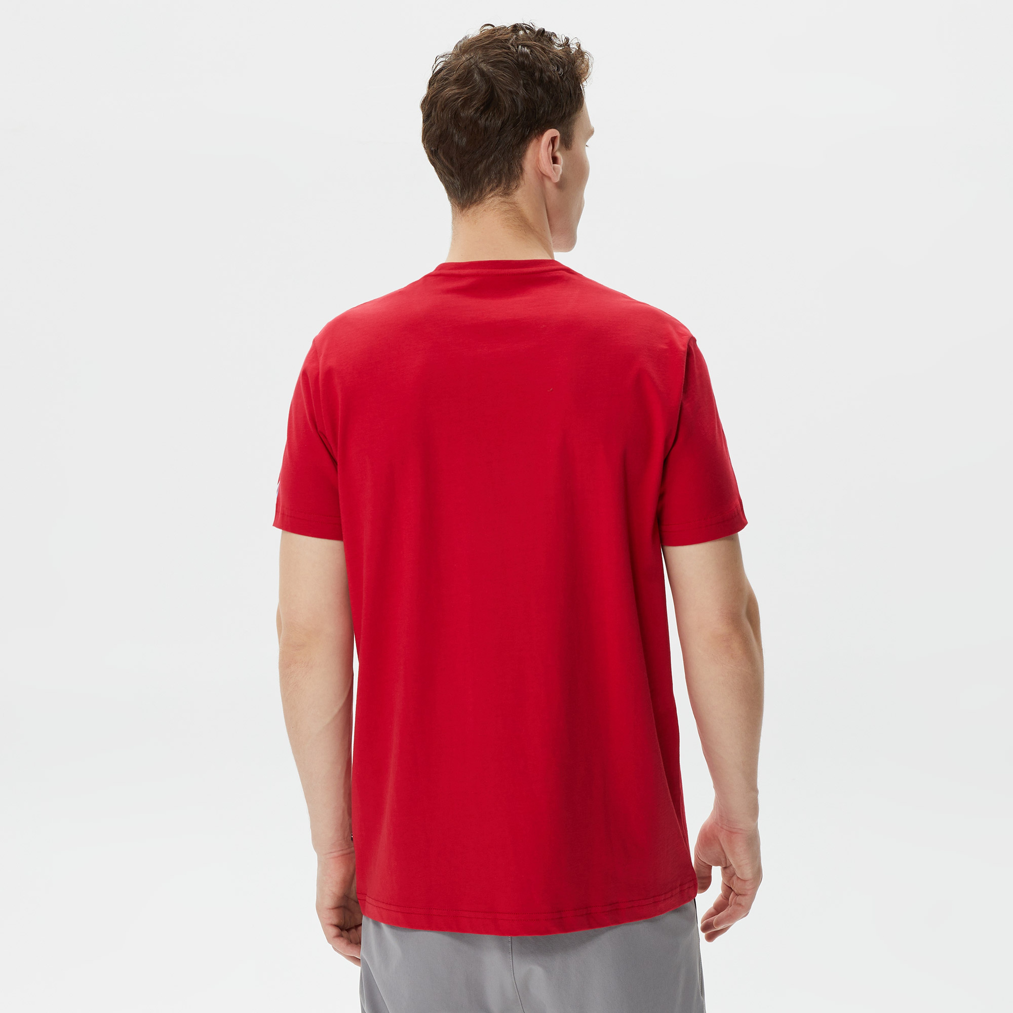 Nautica Erkek Kırmızı Baskılı Standart Fit T-Shirt