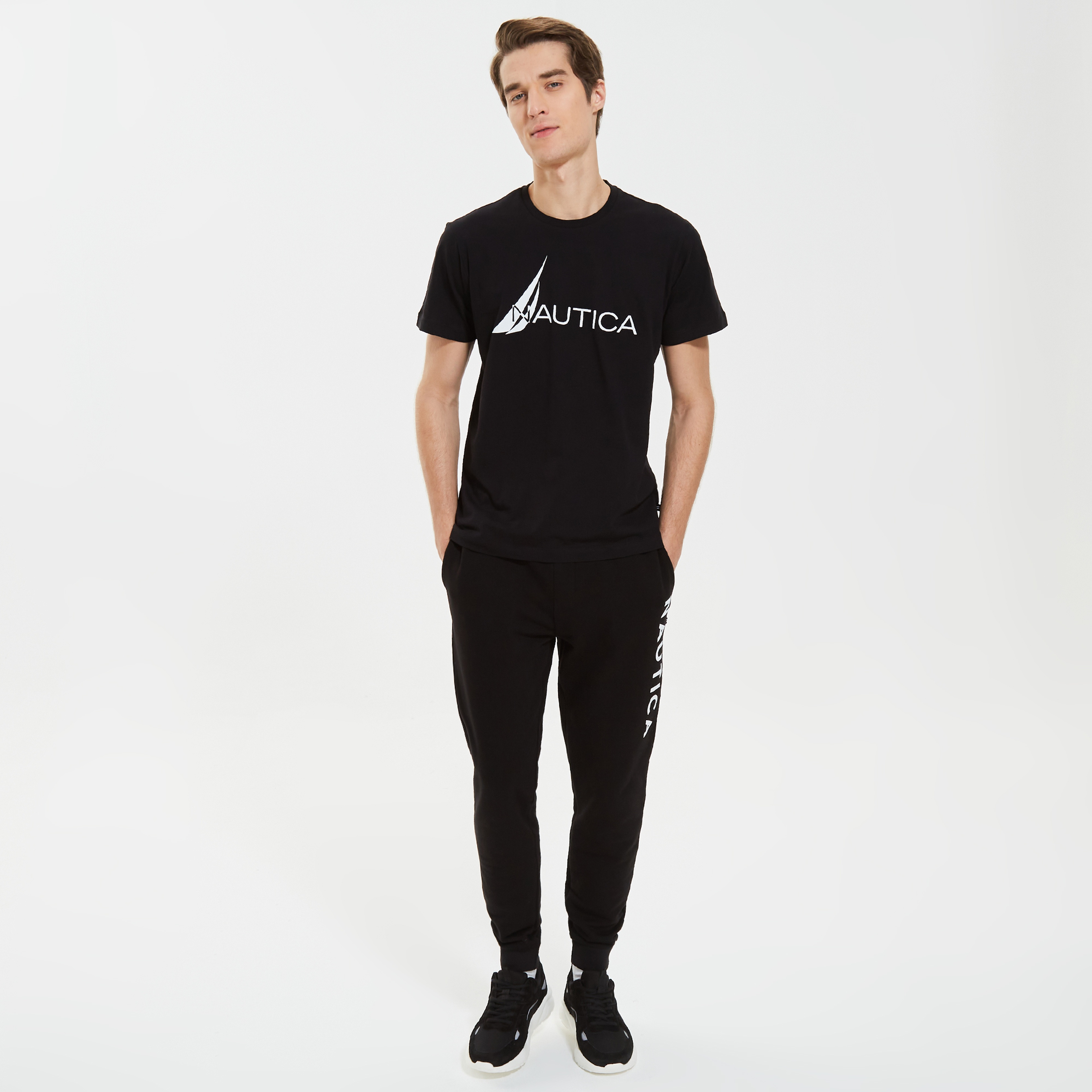Nautica Erkek Siyah Standart Fit Eşofman Altı