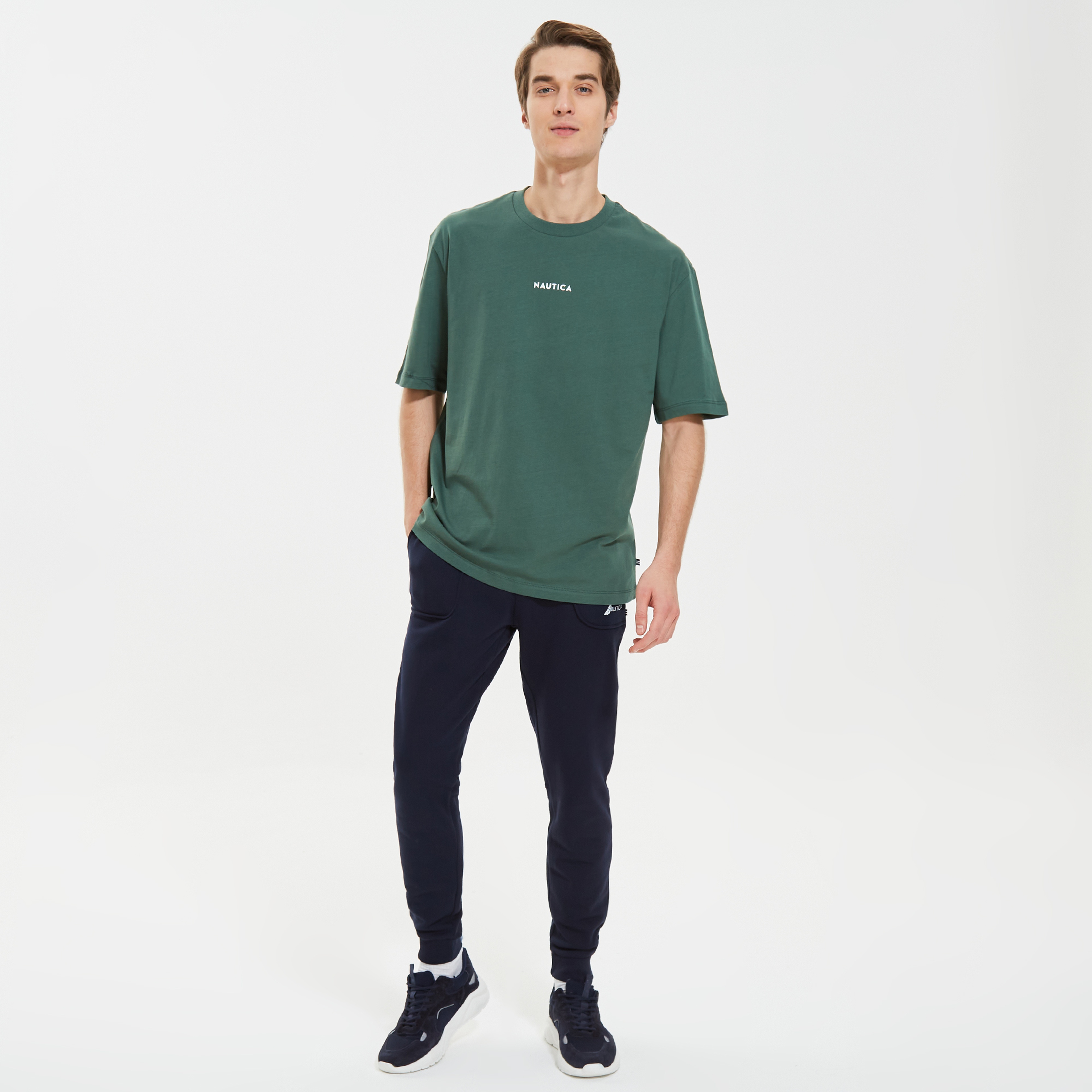 Nautica Erkek Yeşil Oversize T-Shirt
