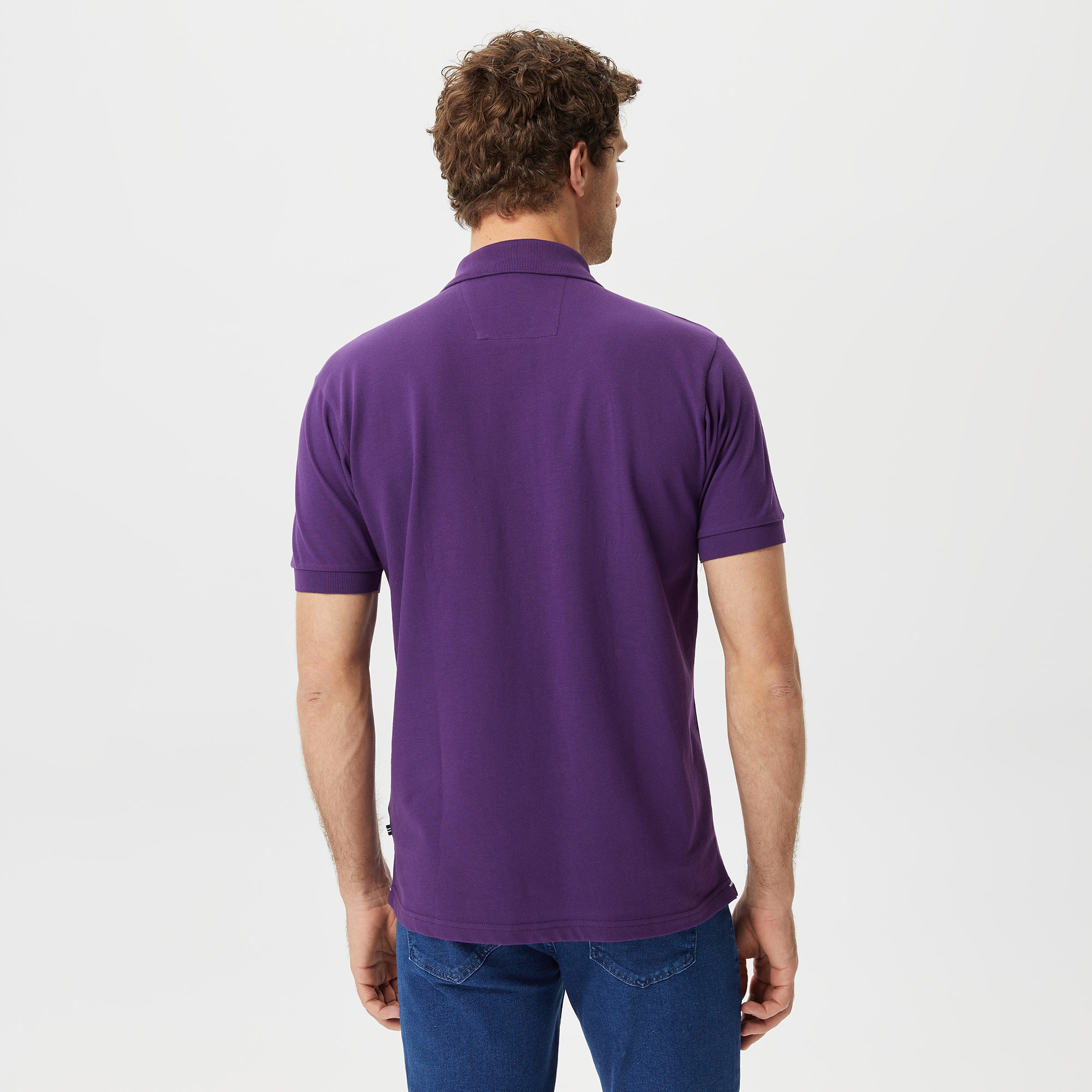 Nautica Erkek Mor Classic Fit Kısa Kollu Polo Yaka T-Shirt