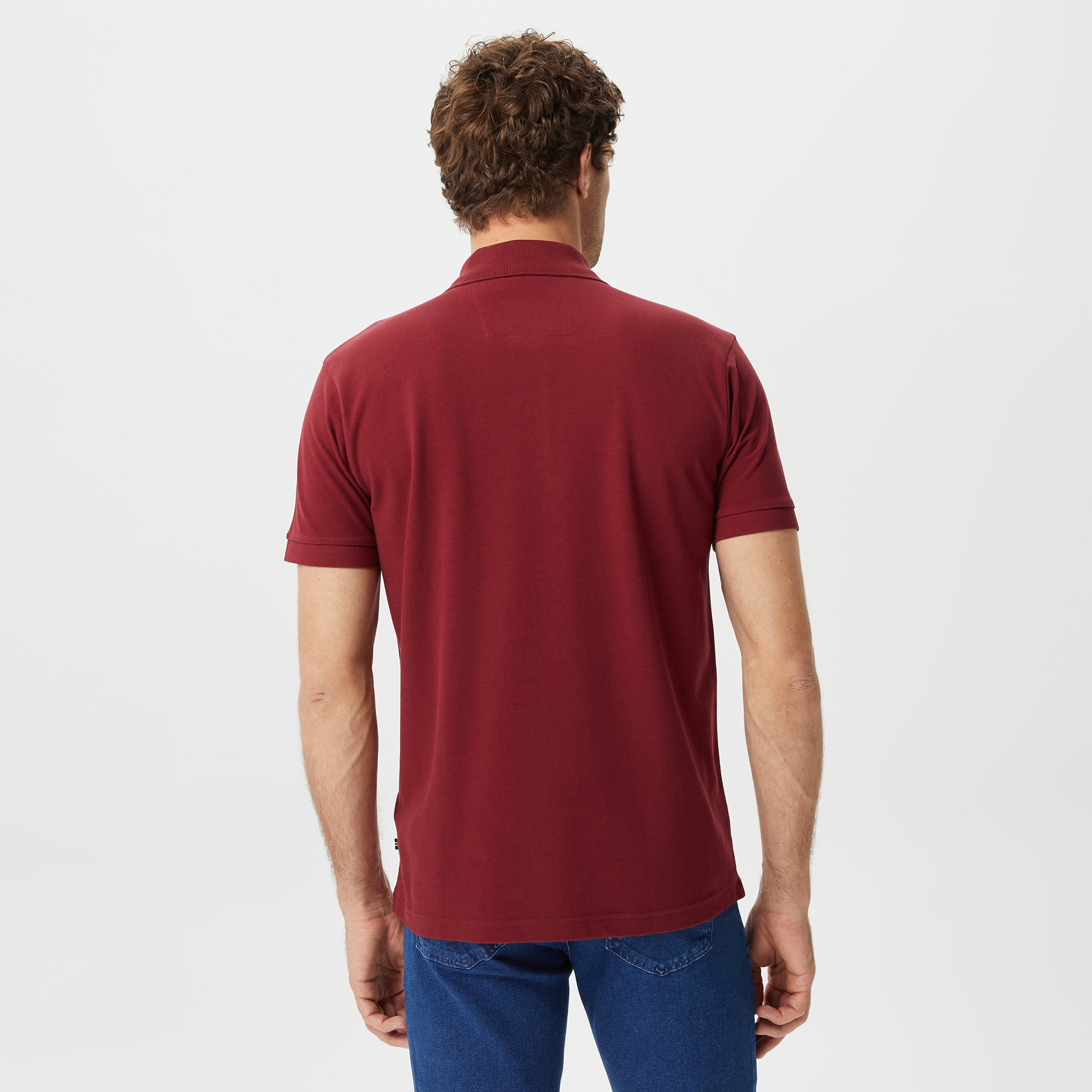 Nautica Erkek Bordo Classic Fit Kısa Kollu Polo Yaka T-Shirt