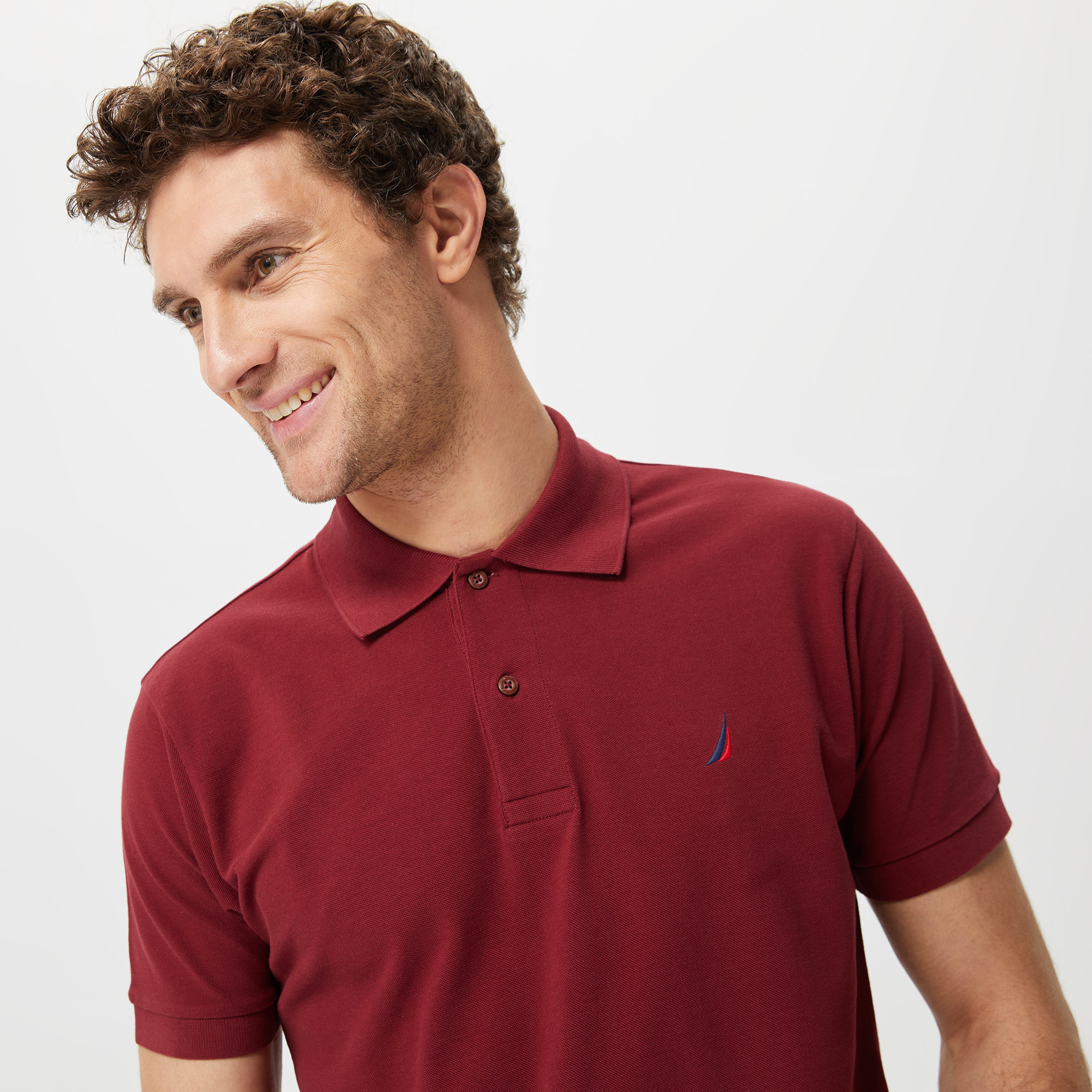 Nautica Erkek Bordo Classic Fit Kısa Kollu Polo Yaka T-Shirt