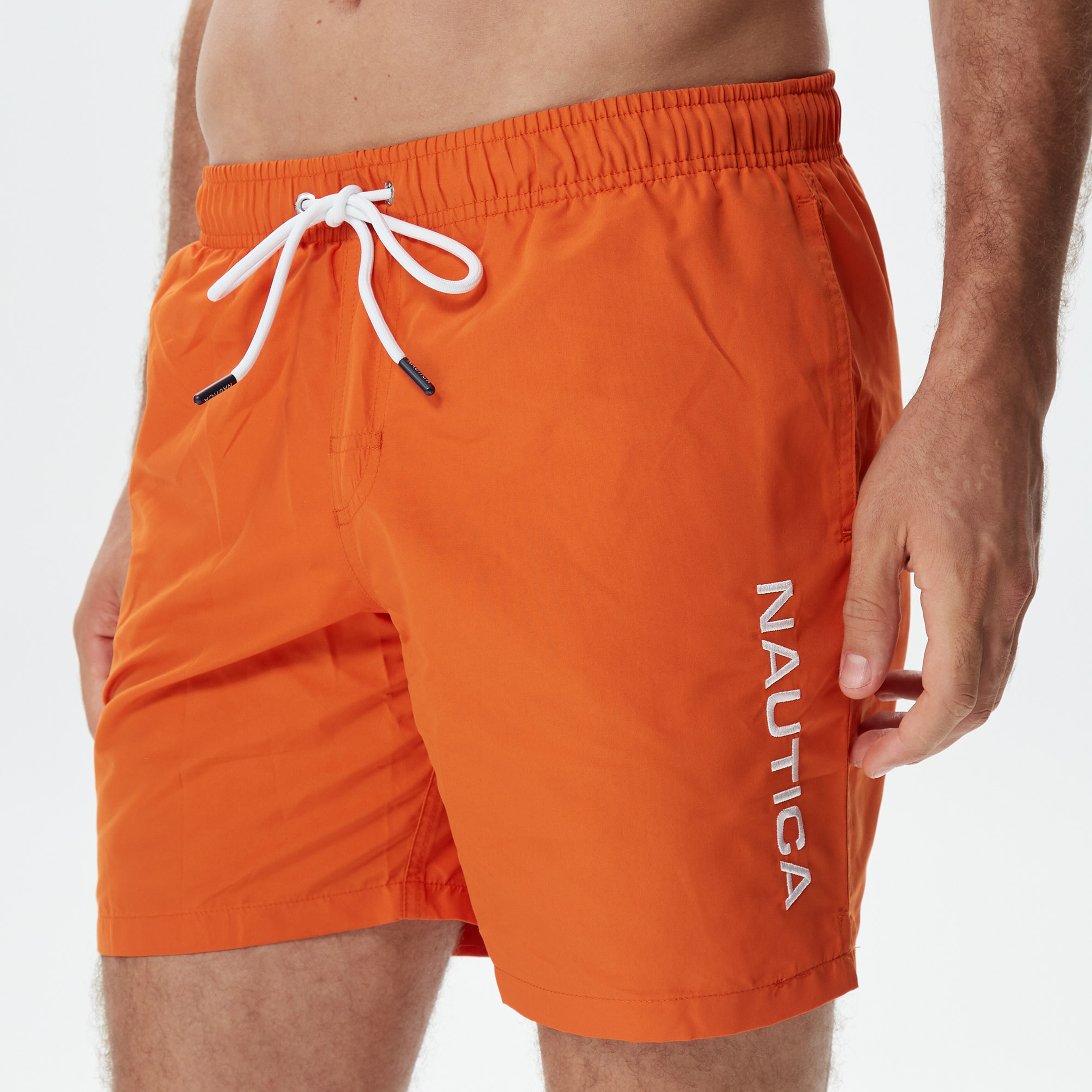 Nautica Erkek Turuncu Standart Fit Mayo Şort