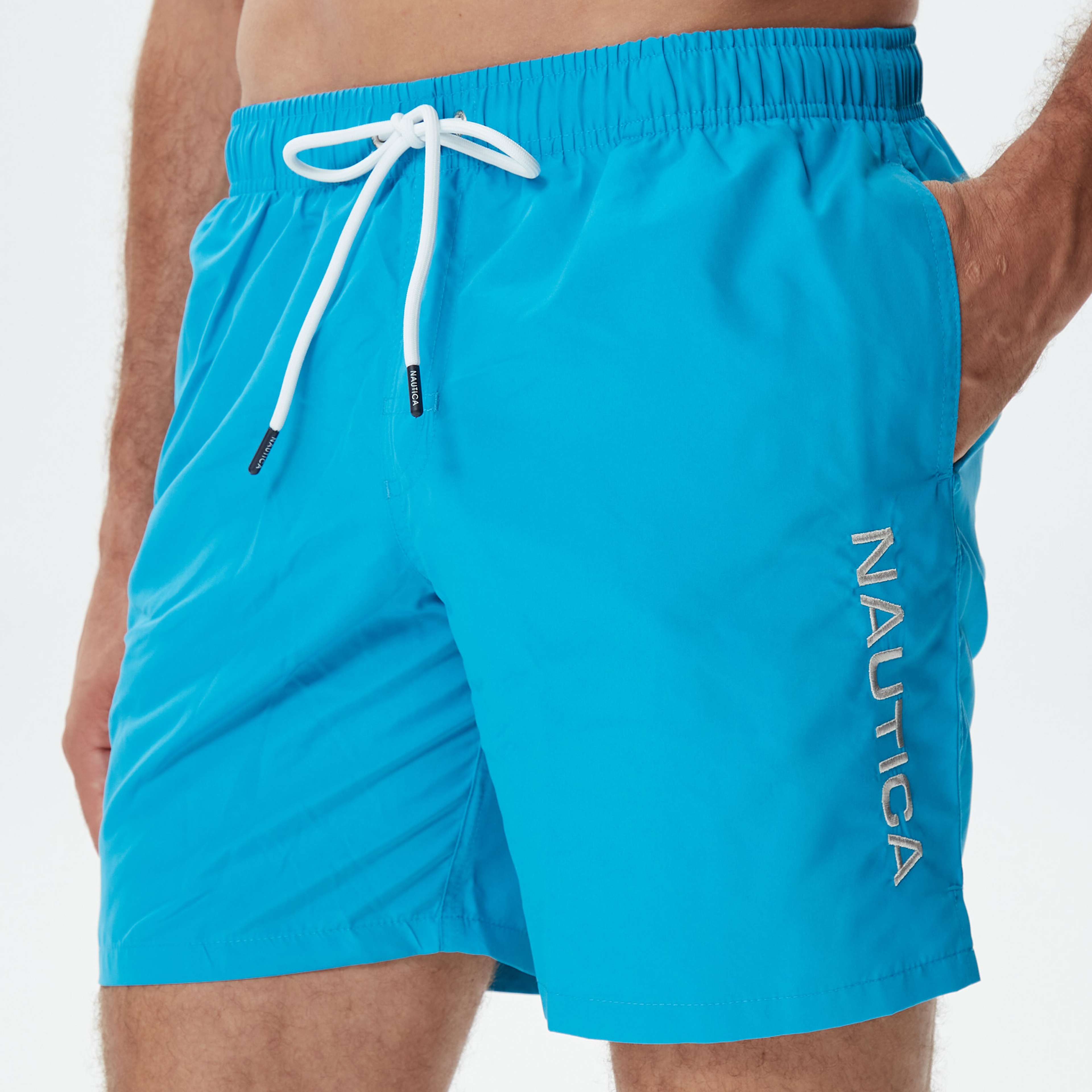 Nautica Erkek Mavi Standart Fit Mayo Şort