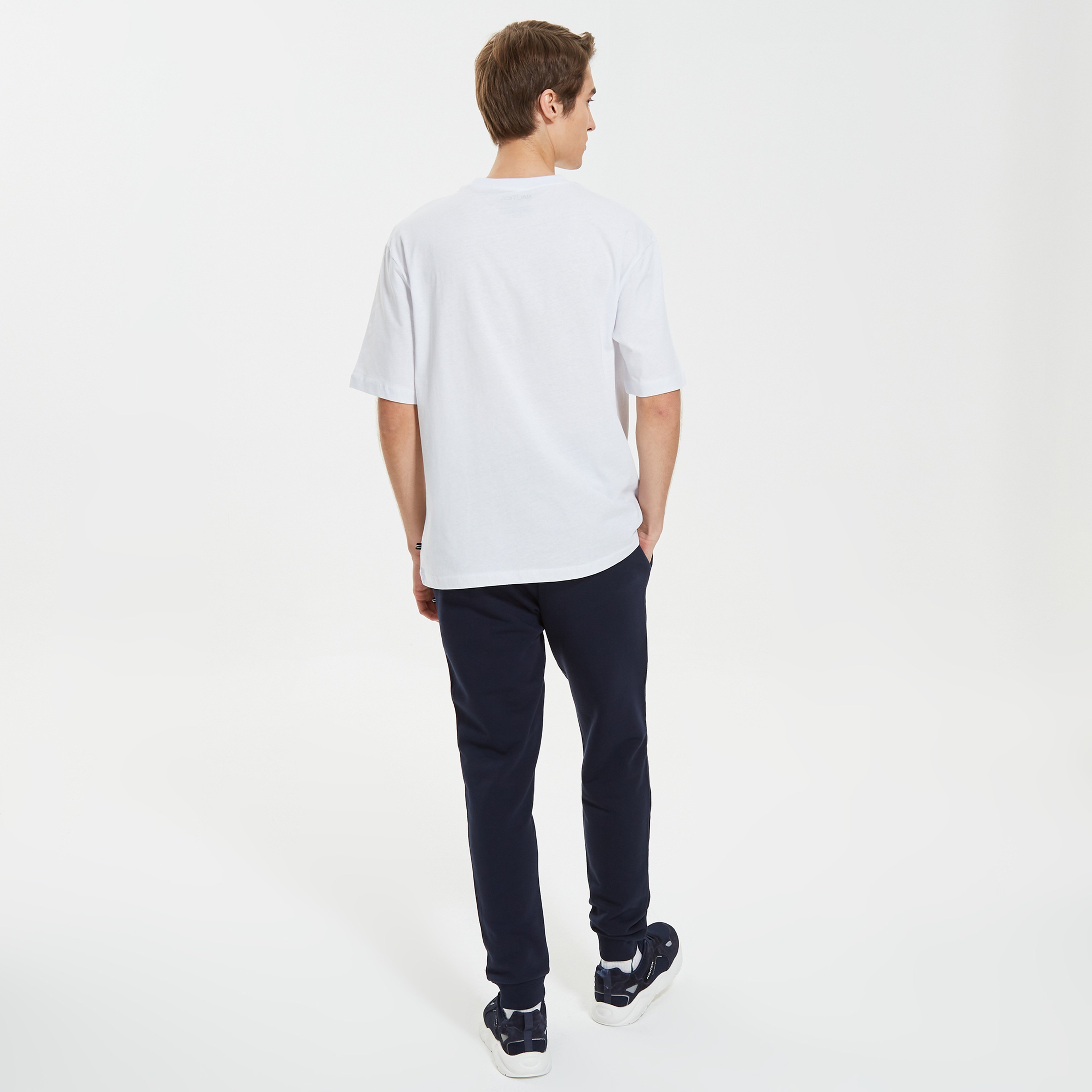 Nautica Erkek Beyaz Oversize T-Shirt