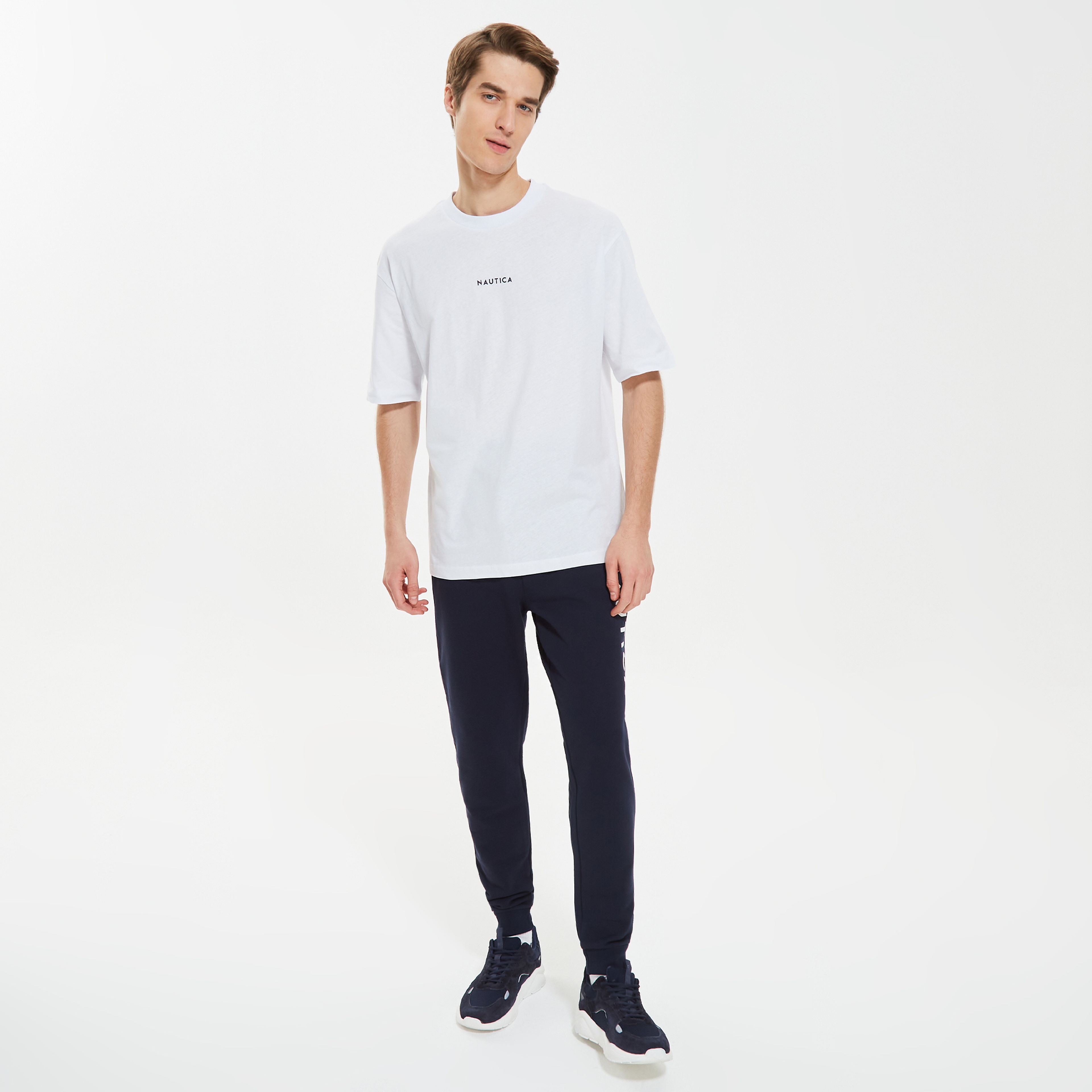 Nautica Erkek Beyaz Oversize T-Shirt