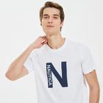 Nautica Erkek Beyaz Standart Fit T-Shirt