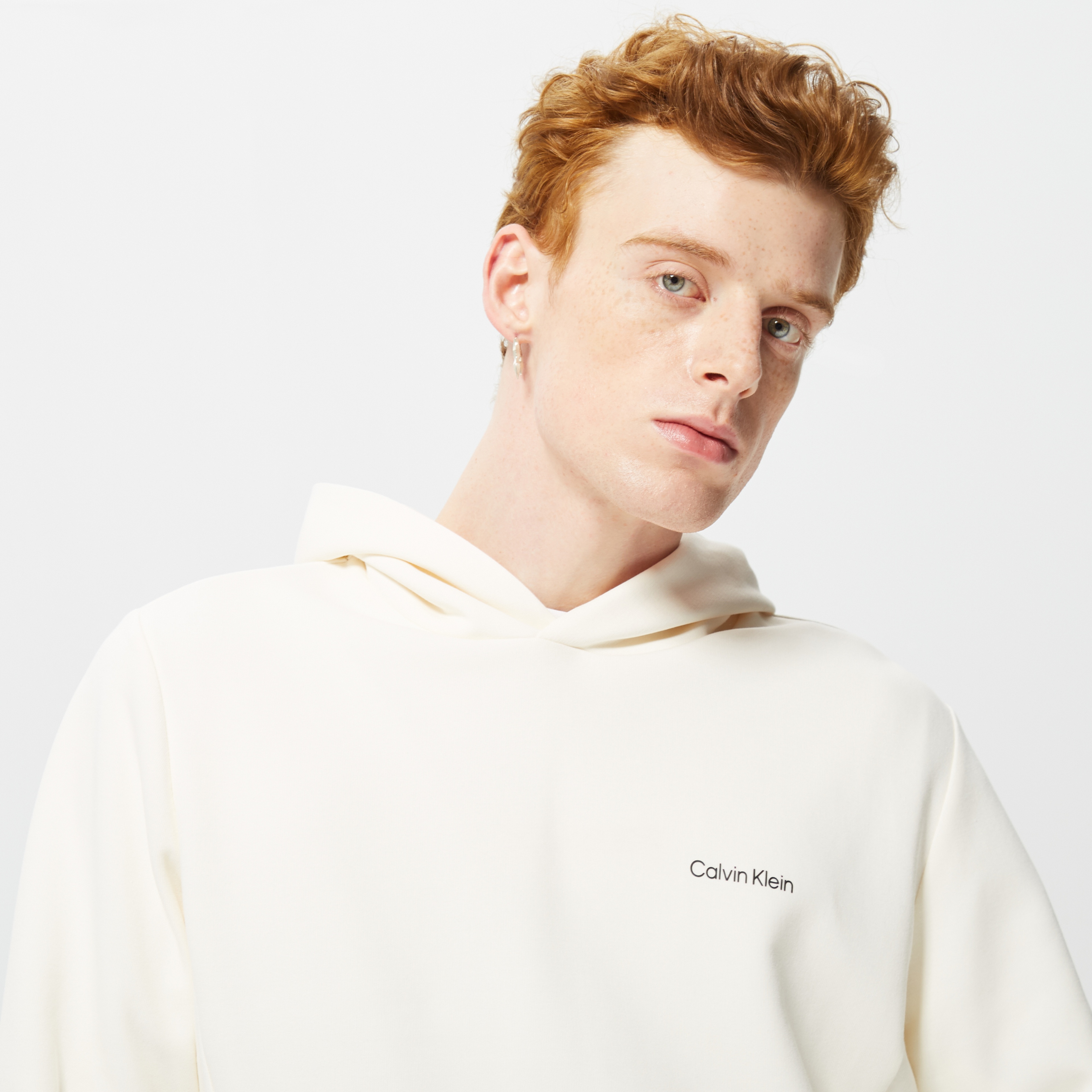 Calvin Klein Erkek Beyaz Sweatshirt