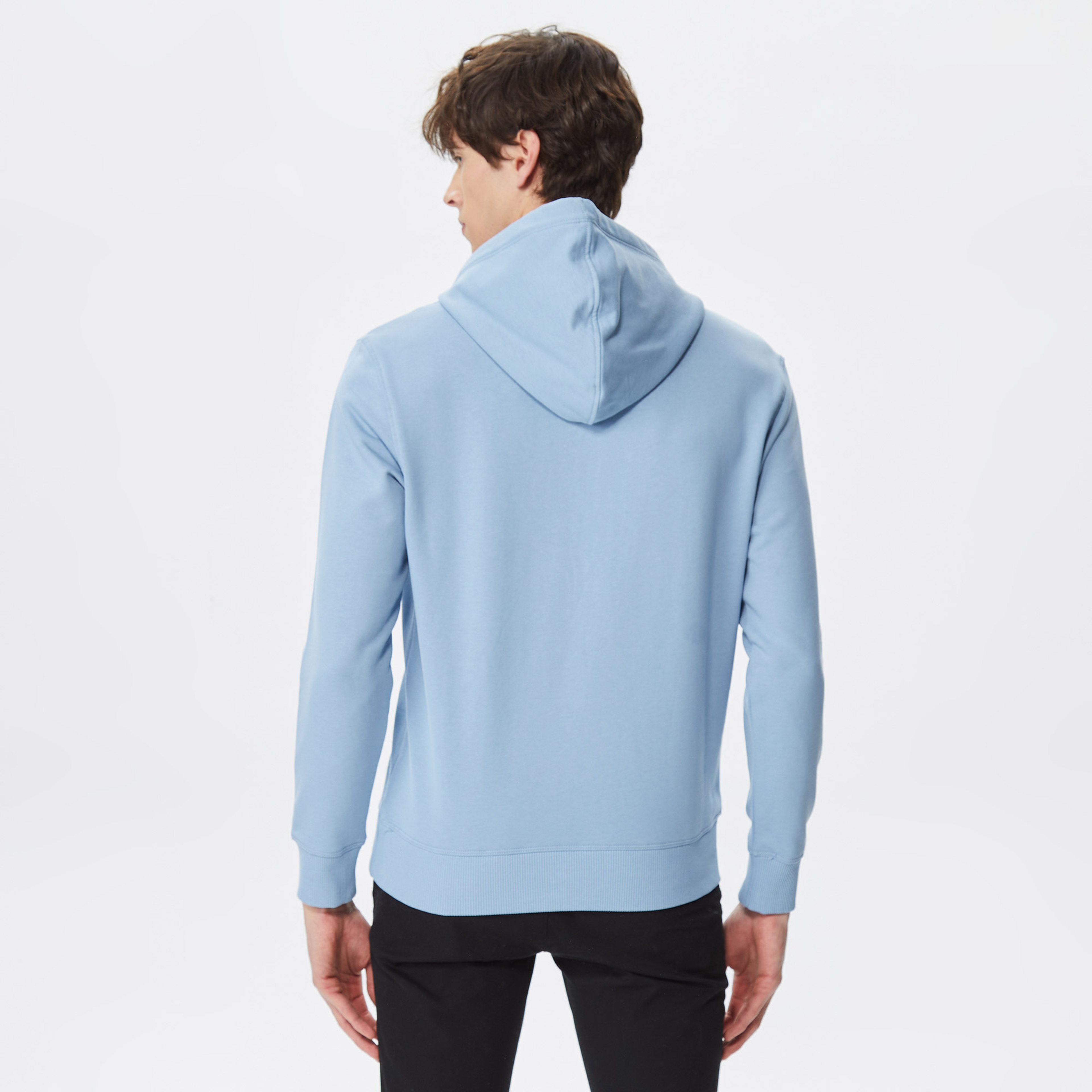 Calvin Klein Jeans Address Logo Erkek Mavi Hoodie