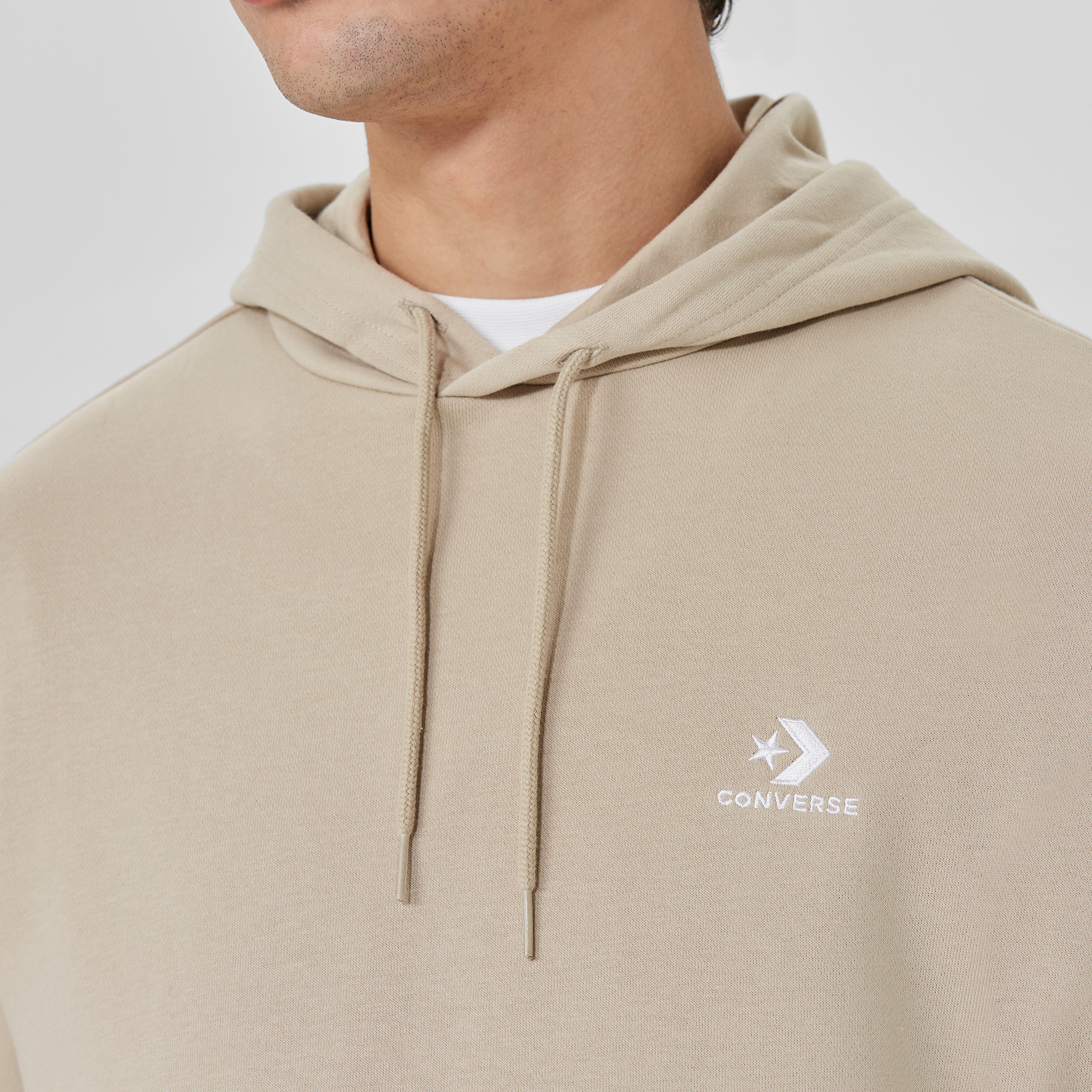 Converse Go-To Embroidered Star Chevron  Unisex Bej Hoodie