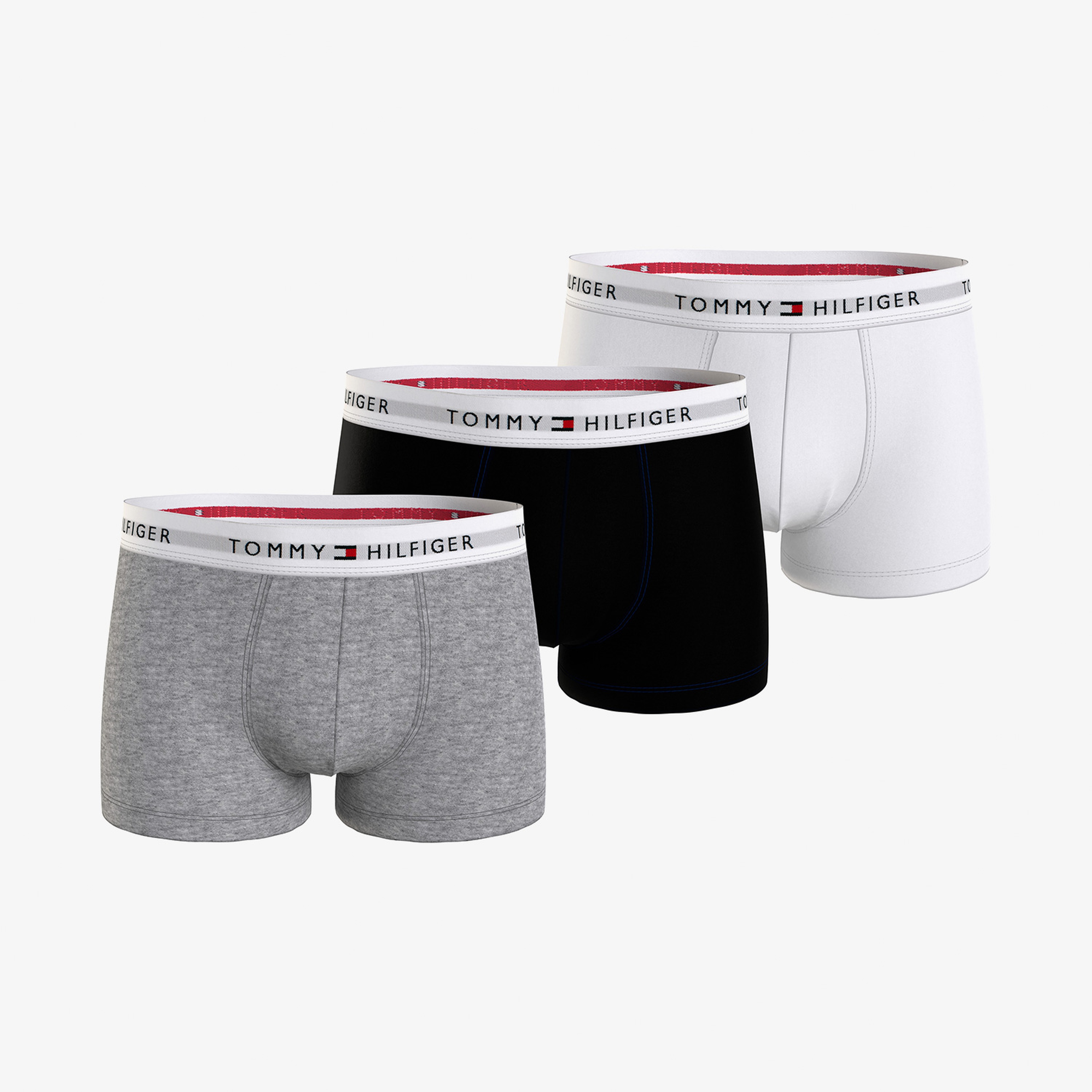 Tommy Hilfiger 3'lü Trunk Erkek Gri Boxer